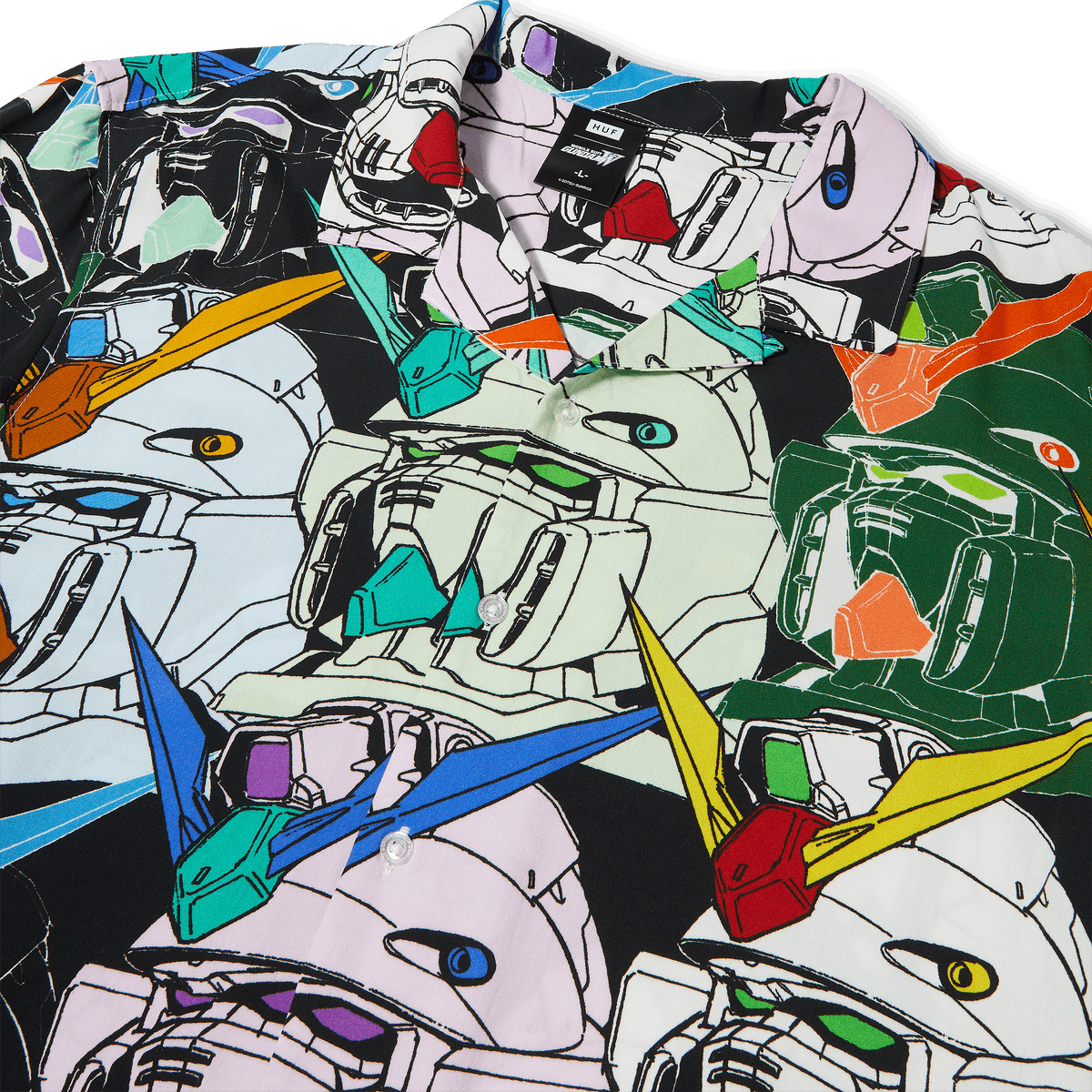 Hypebeast × Japanese Brand HUF X GUNDAM HEADS RESORT SHIRT Size US XL / EU 56 / 4 - 2 Thumbnail