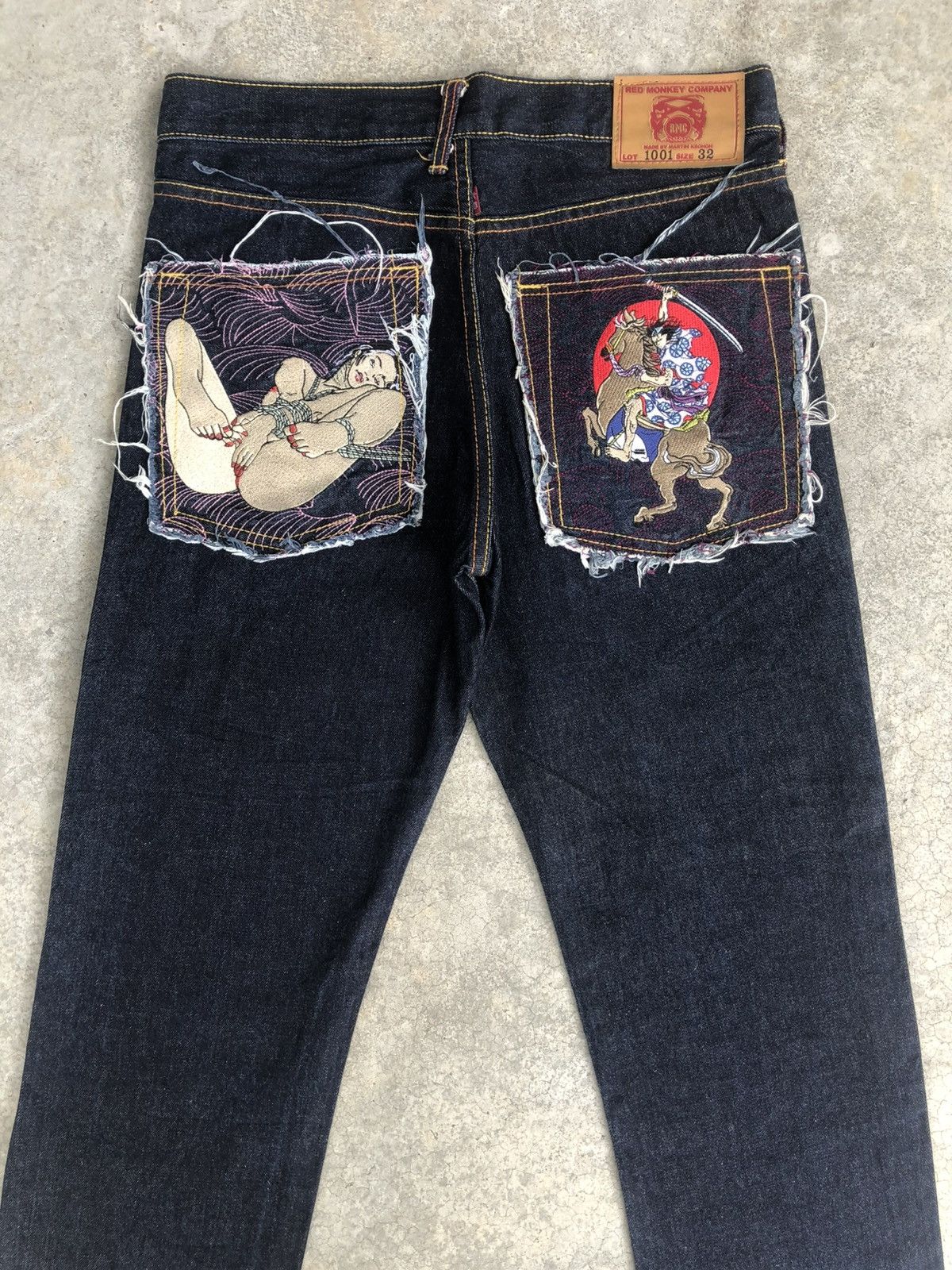 RMC Jeans Red Monkey Company Embroidered Naked Size US 32 / EU 48 - 8 Thumbnail