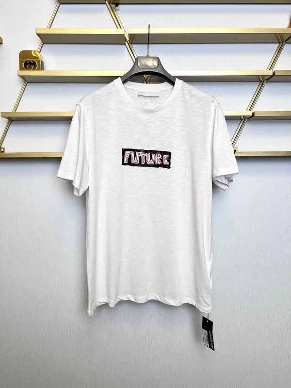 Neil Barrett White Cotton Graphic T-Shirt 0089