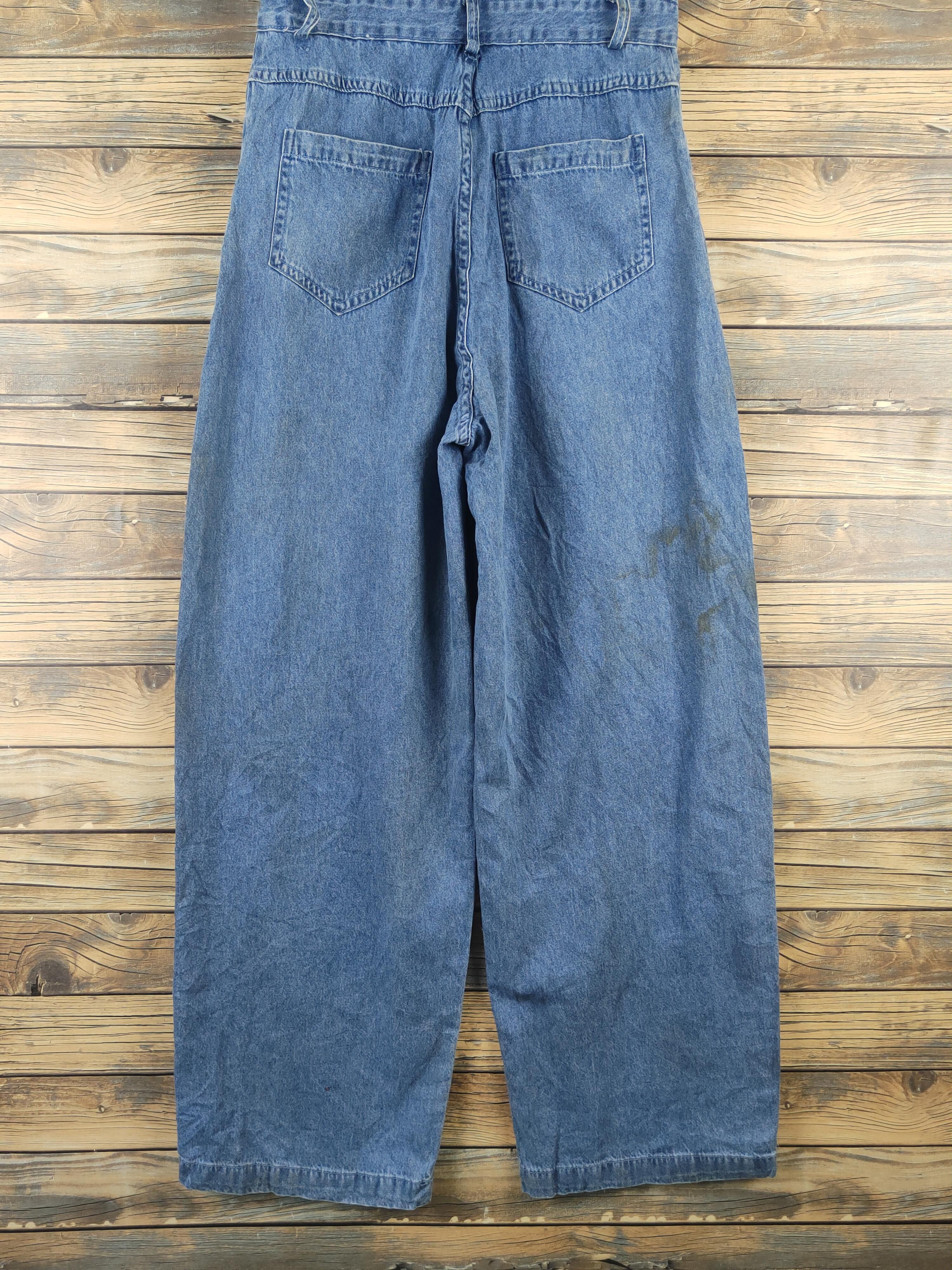 Vintage L.H Studio Blue Denim Short Sleeve Coveralls Size 29" - 18 Thumbnail