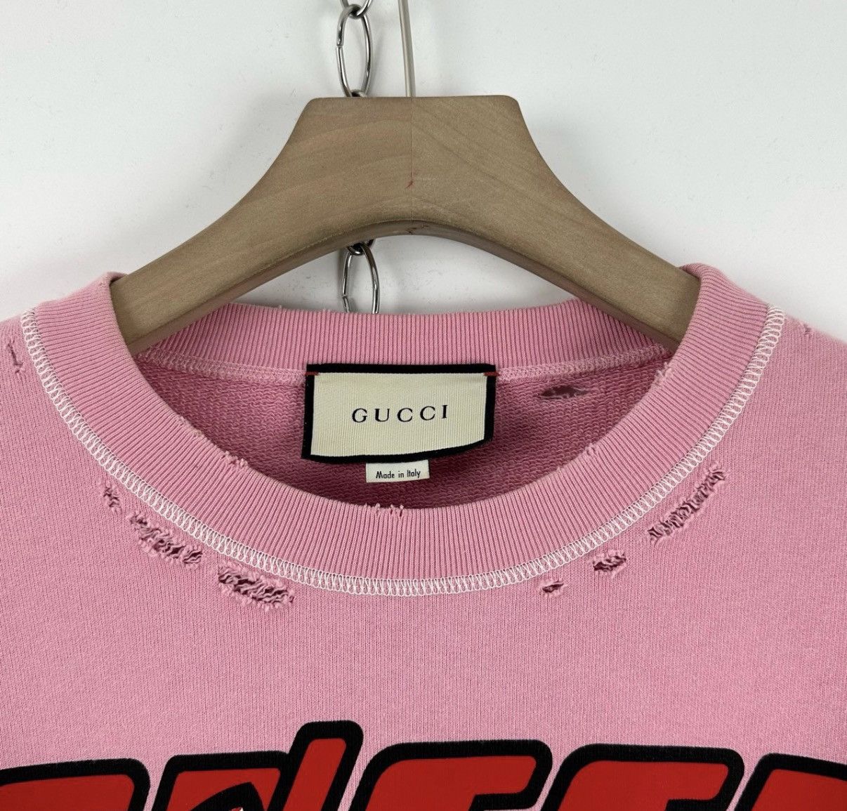 Gucci Gucci/Cat Vintage Distressed Pink Sweatshirt K12 Size XS / US 0-2 / IT 36-38 - 3 Thumbnail