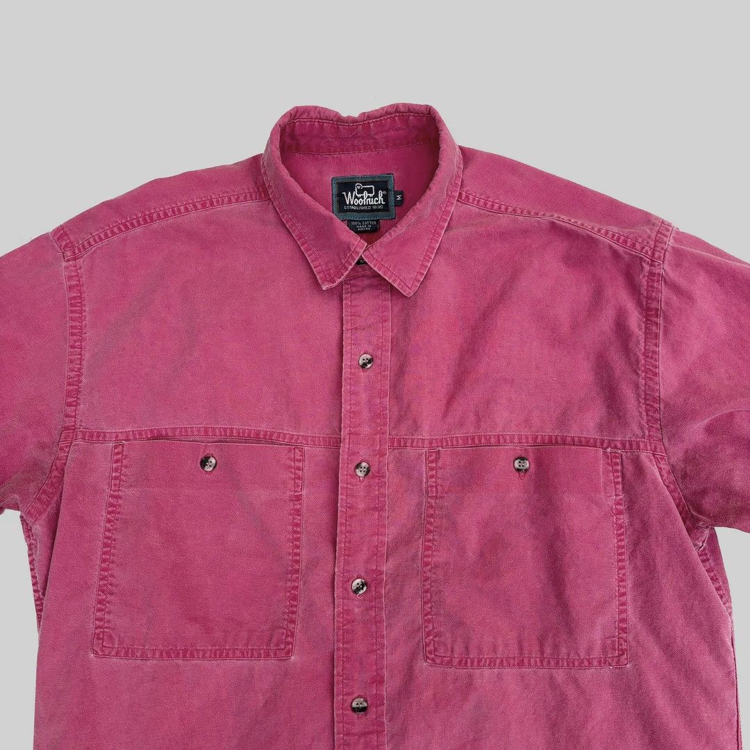 Woolrich Woolen Mills Woolrich 1990 90s Vintage Faded Red Cotton Denim L/S Shirt Size US M / EU 48-50 / 2 - 2 Thumbnail