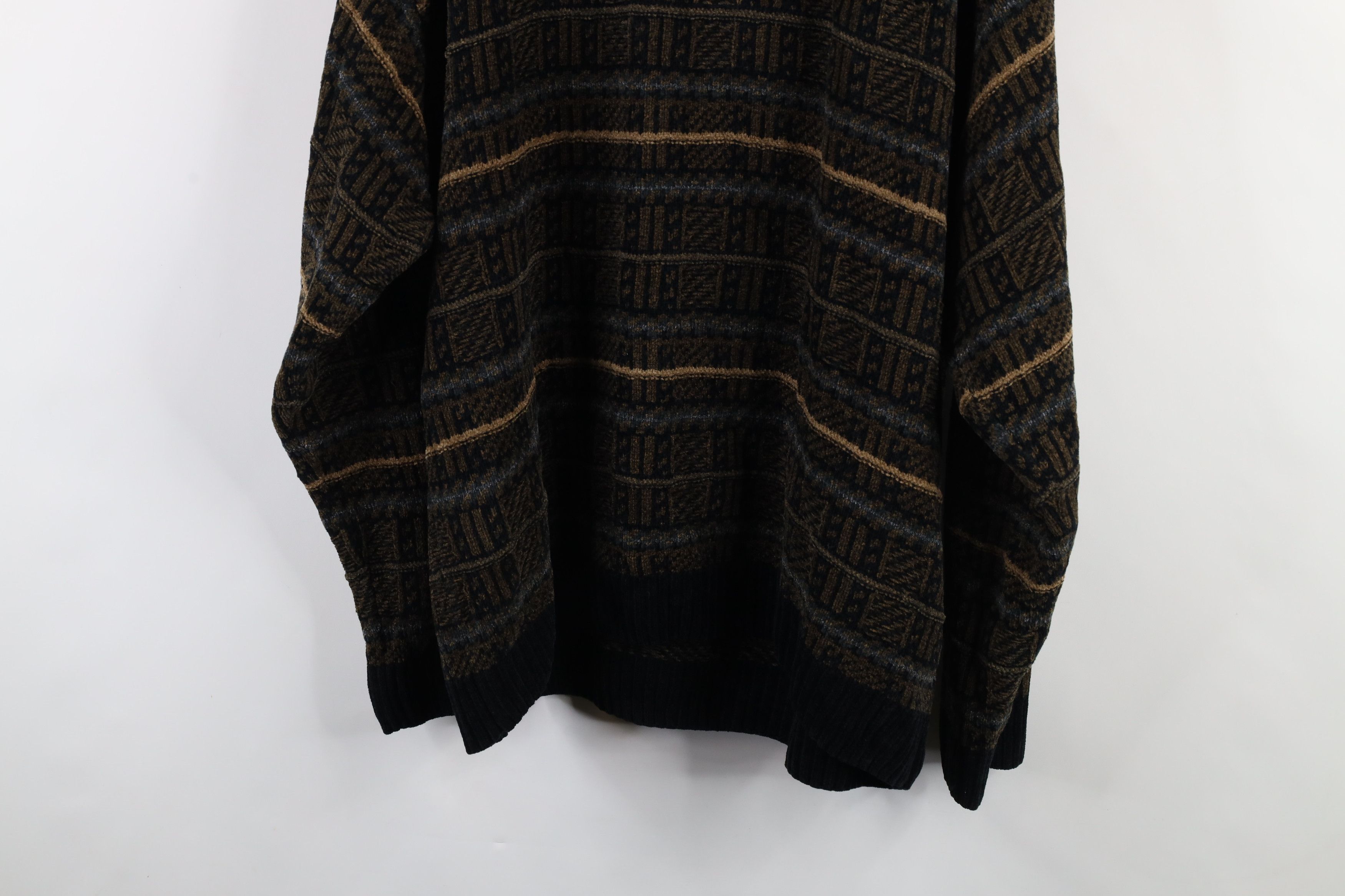 Vintage Vintage 90s Streetwear Thin Fair Isle Striped Fleece Sweater Size US XXL / EU 58 / 5 - 8 Thumbnail