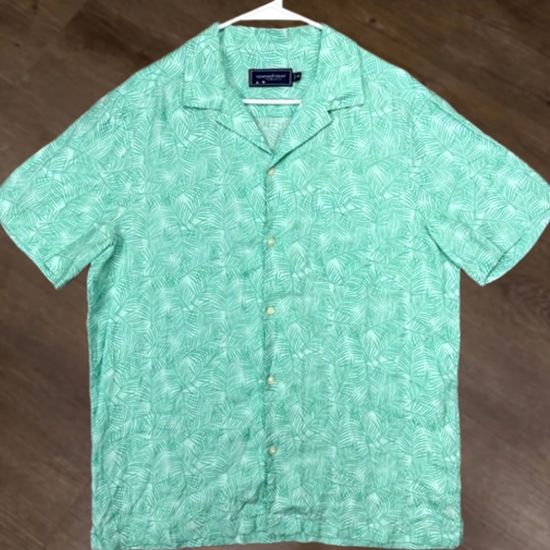 Vineyard Vines Vineyard Vines Linen Hawaiian Shirt Men's Medium Green Floral Button-Up Short Sleeve NEW Size US M / EU 48-50 / 2 - 1 Thumbnail