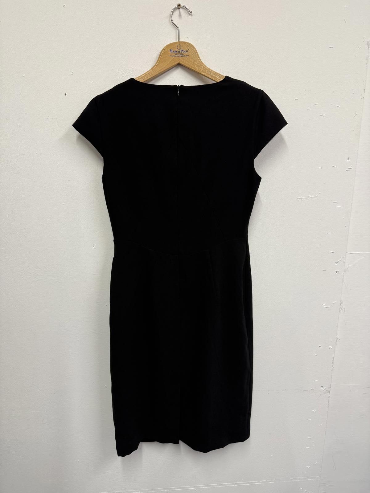 Jaeger Jaeger Black Cap Sleeve Cowl Neck Dress Size M / US 6-8 / IT 42-44 - 2 Thumbnail