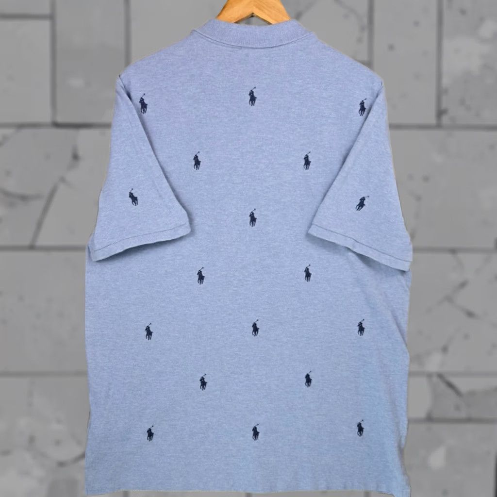 Polo Ralph Lauren Polo Ralph Lauren Mens Cotton All Over Pony Print Sport Shirt Blue Size US XXL / EU 58 / 5 - 1 Thumbnail