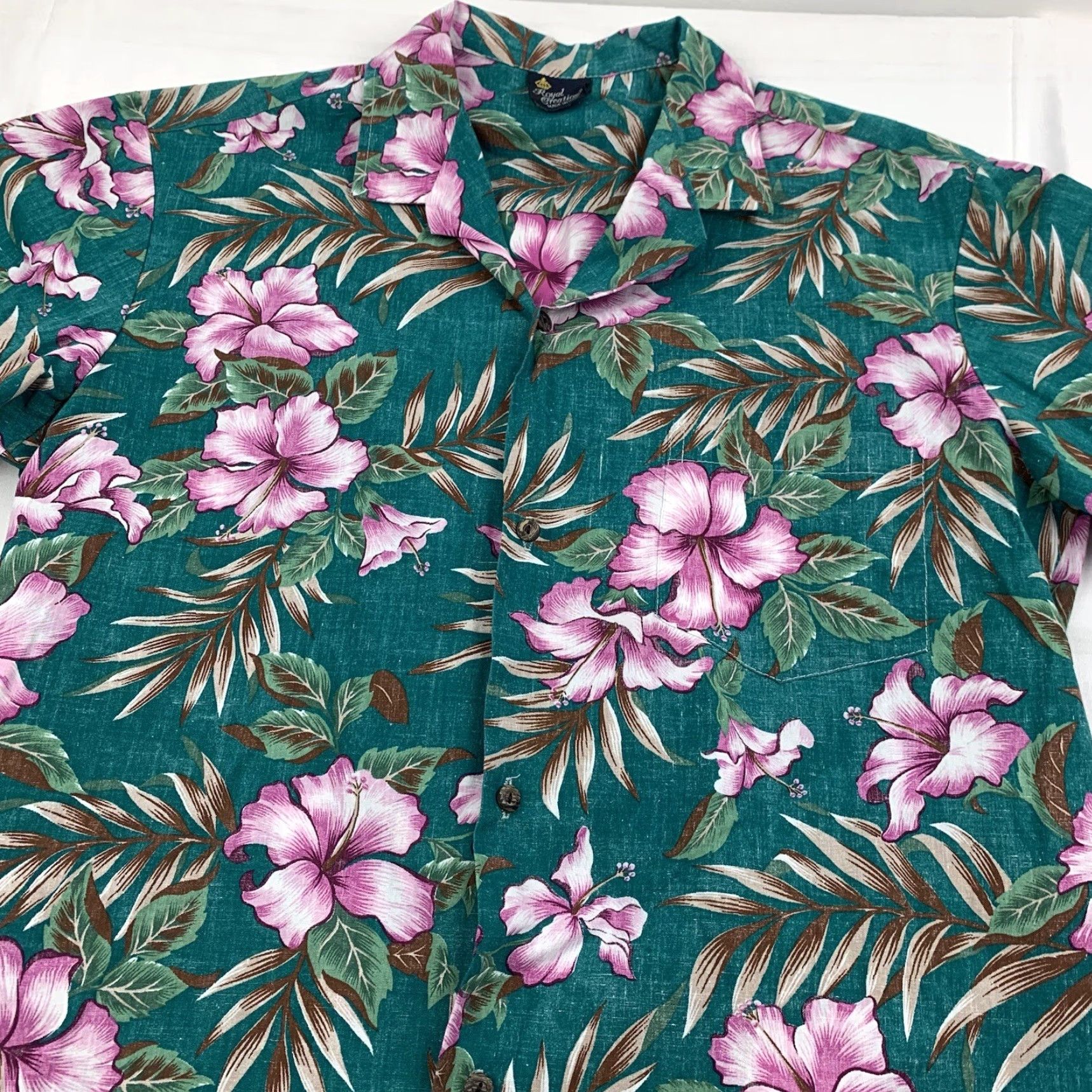 Vintage VINTAGE Royal Creations Hawaiian Shirt Adult Large Green Floral Tropical Beach Size US L / EU 52-54 / 3 - 2 Thumbnail