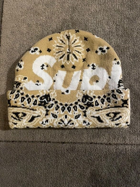 Supreme Beige bandana beanie Size ONE SIZE - 2 Thumbnail