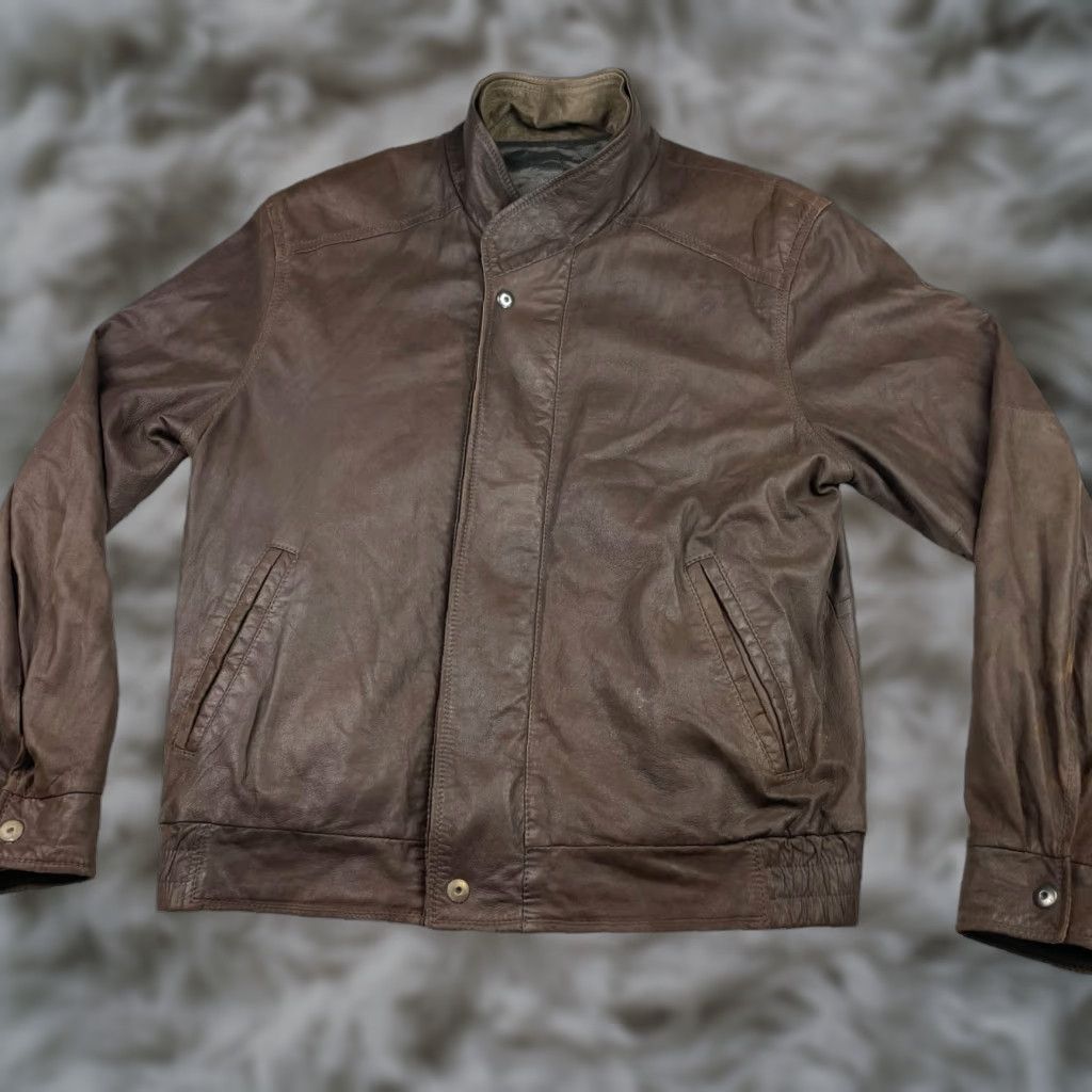 Johnston & Murphy Johnston & Murphy Men’s Bomber Jacket Leather Brown • Size 38 • Full Zip • Lined • Stand-Up Collar • Regular Fit • 100% Leather • Casual Jacket Size US XXS / EU 40 - 1 Thumbnail