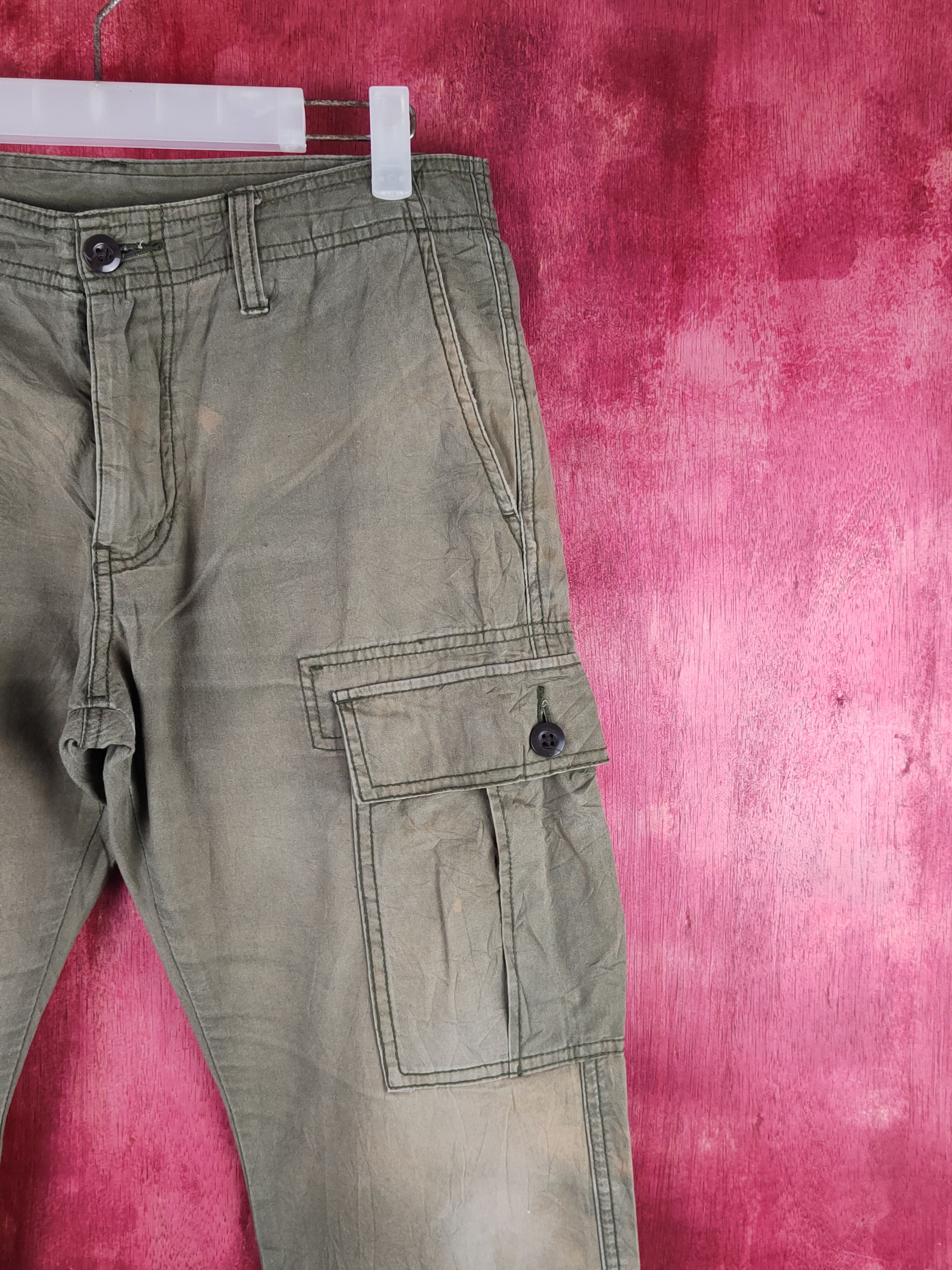 Japanese Brand Japanese Brand Olive Faded Multipocket Cargo Pants #S1455 Size US 30 / EU 46 - 5 Thumbnail
