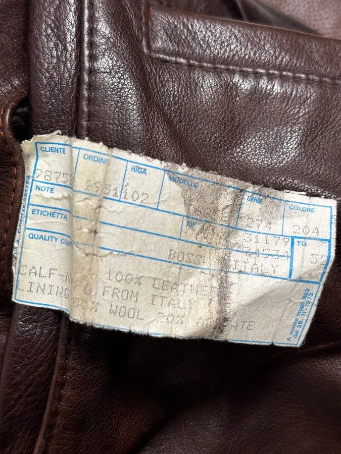 Hugo Boss 2000s Hugo Boss Aviator Brown Leather Jacket Size US L / EU 52-54 / 3 - 14 Thumbnail
