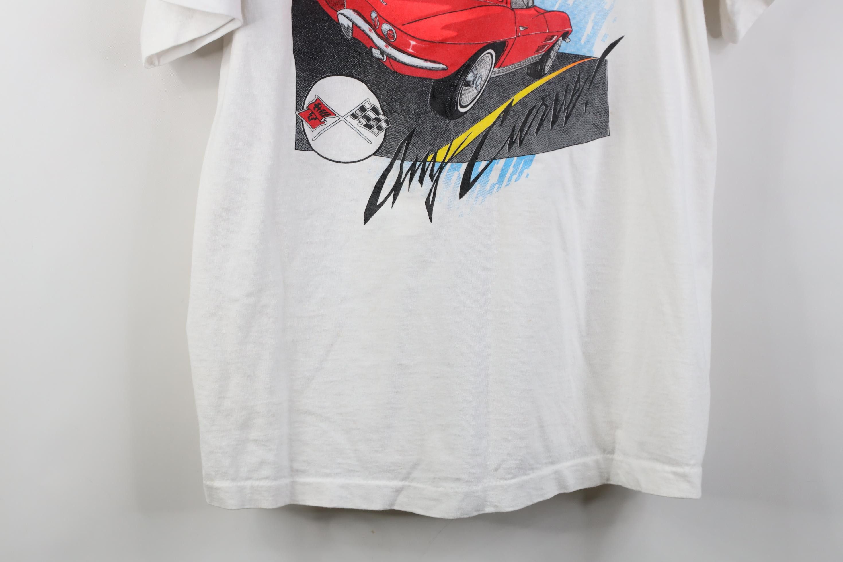 Vintage Vintage 90s Me A Curve Corvette Car Racing T-Shirt White USA Size US L / EU 52-54 / 3 - 3 Thumbnail