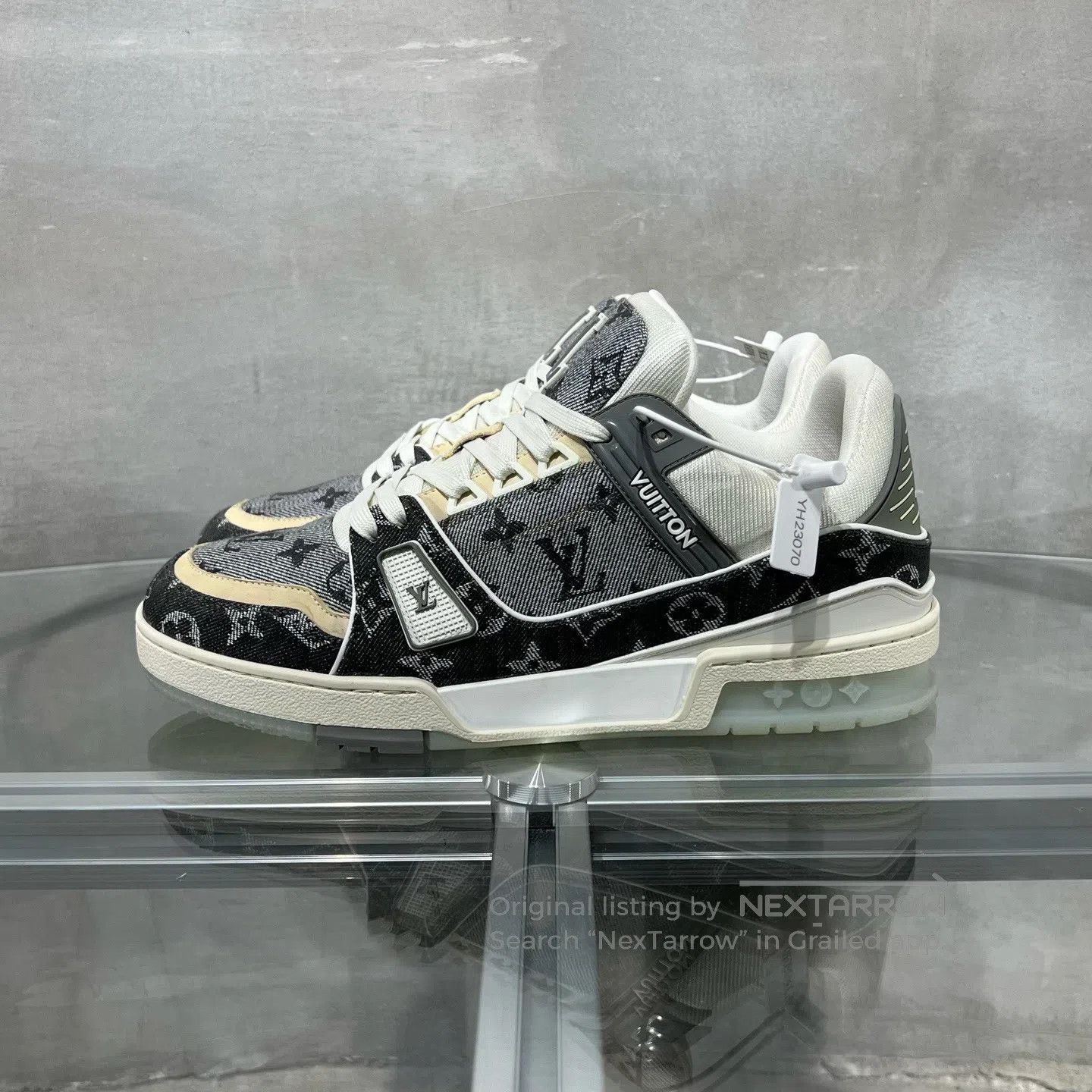Louis Vuitton Louis Vuitton Trainer New Gray-and-White Jeans shoes Size US 8 / EU 41 - 3 Thumbnail