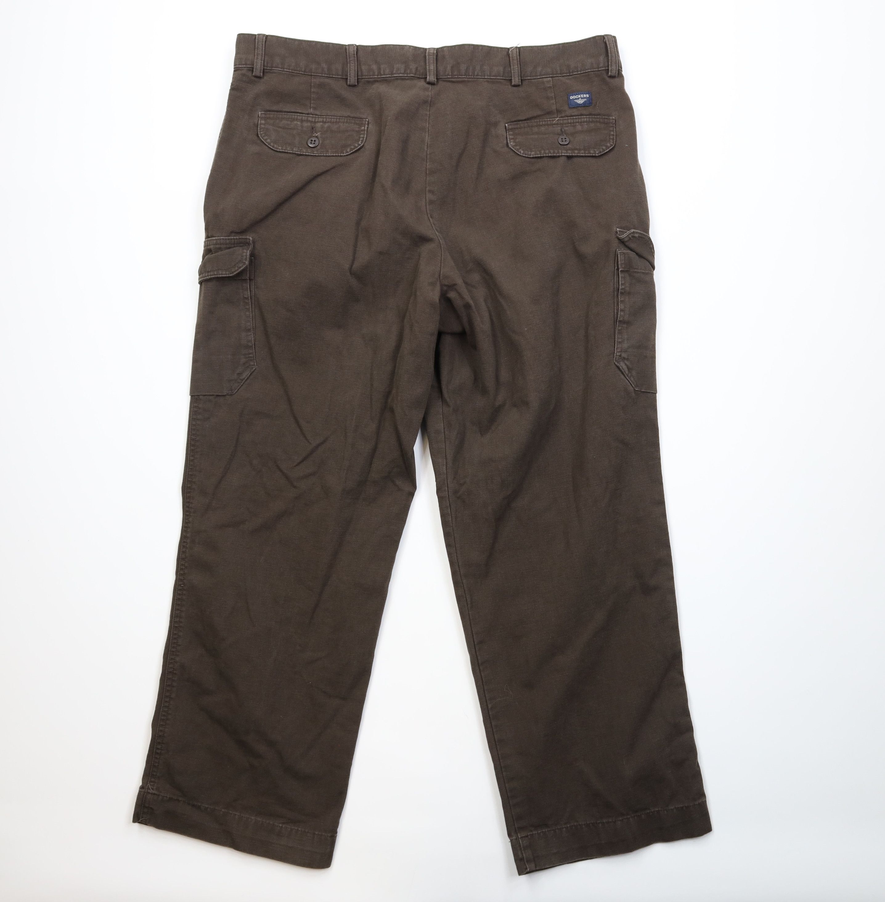 Vintage Vintage 90s Y2K Streetwear Canvas Wide Leg Cargo Pants Brown Size US 40 / EU 56 - 9 Thumbnail