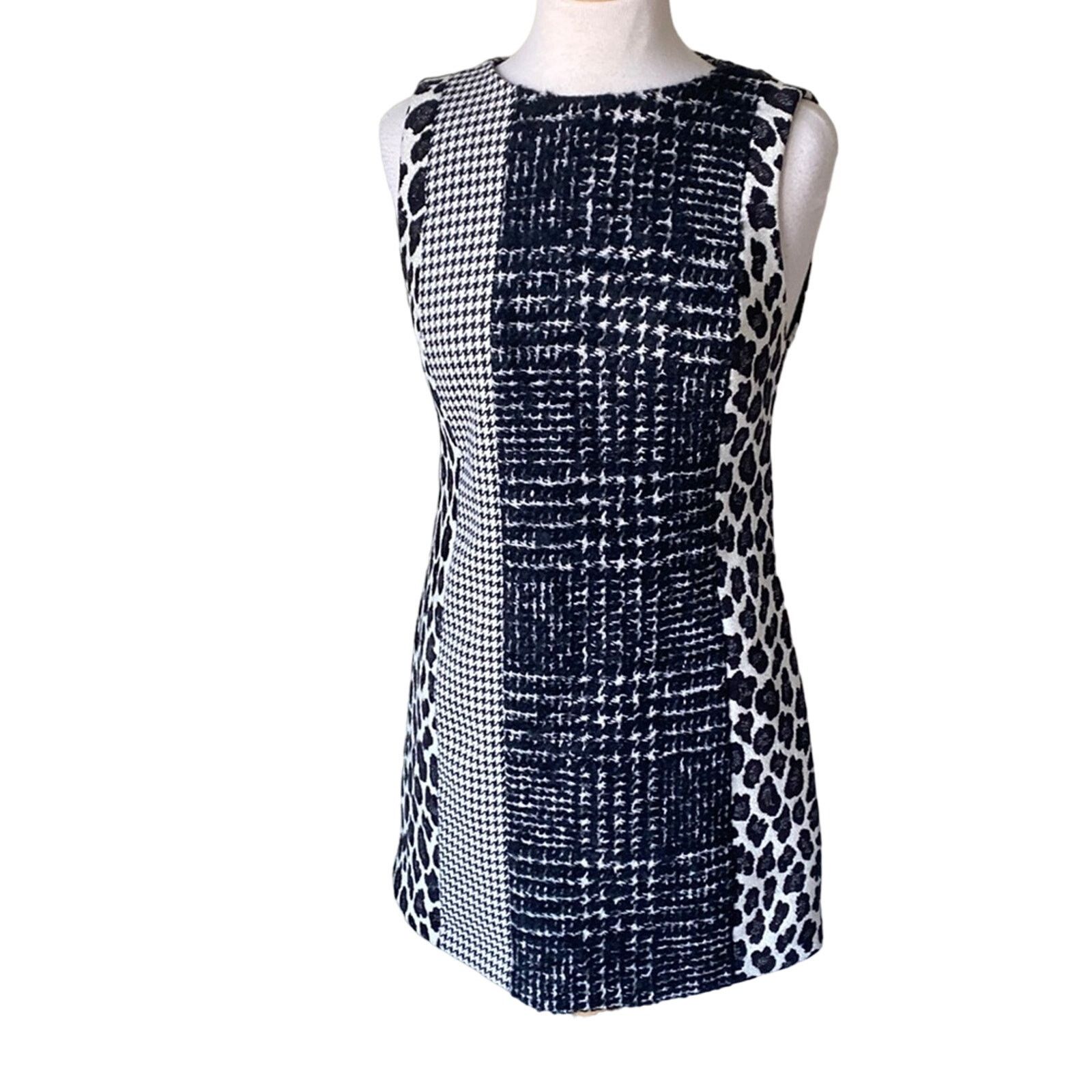 Alice + Olivia Alice + Olivia Clyde Animal Print Patchwork Shift Dress 4 Size S / US 4 / IT 40 - 2 Thumbnail