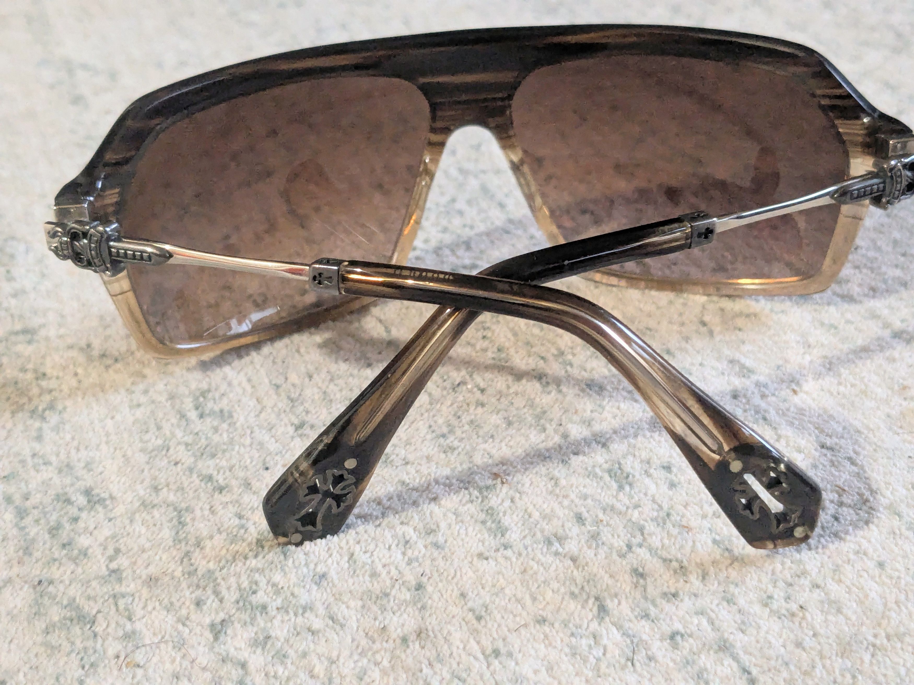 Chrome Hearts Chrome Hearts Nooner Sunglasses Brown Acetate Size ONE SIZE - 12 Thumbnail
