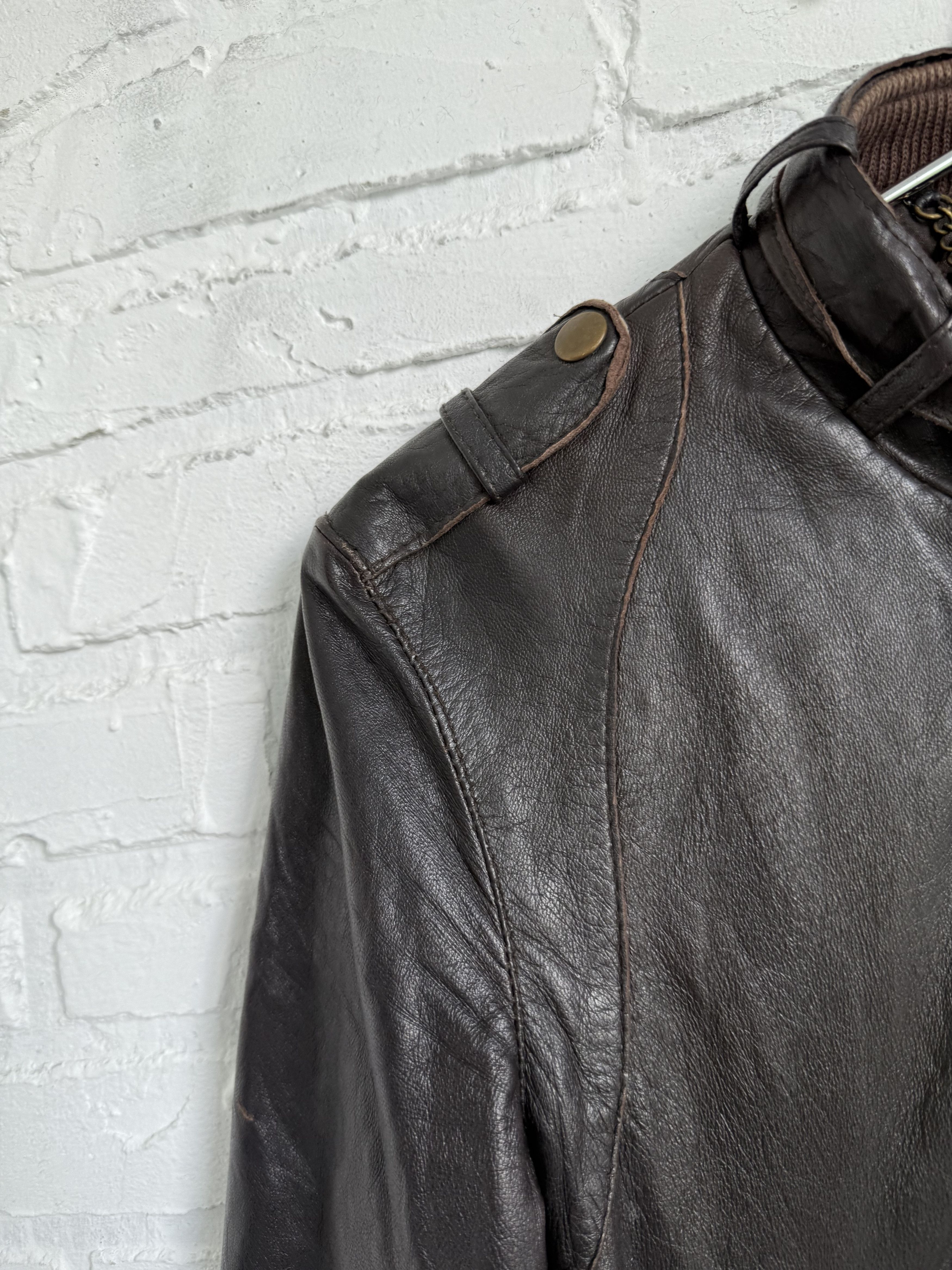 Allsaints × Vintage Vintage 2000s y2k Allsaints brown leather jacket Size XS / US 0-2 / IT 36-38 - 12 Thumbnail