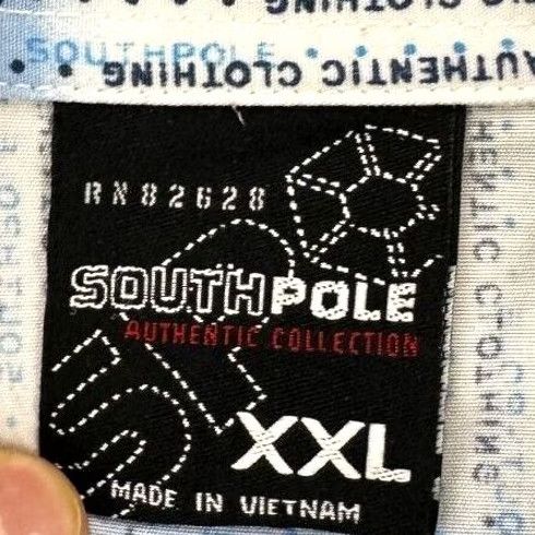 Southpole Southpole Button Down Shirt Adult 2XL Blue Graphic Print Baggy Pocket Y2K Mens Size US XXL / EU 58 / 5 - 3 Thumbnail