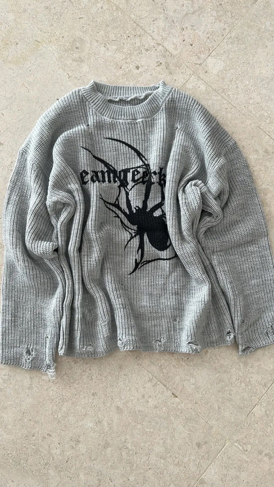 Vintage Sweater Pullover Spider print Gothic Grunge style Hip-hop Size US XL / EU 56 / 4 - 6 Thumbnail
