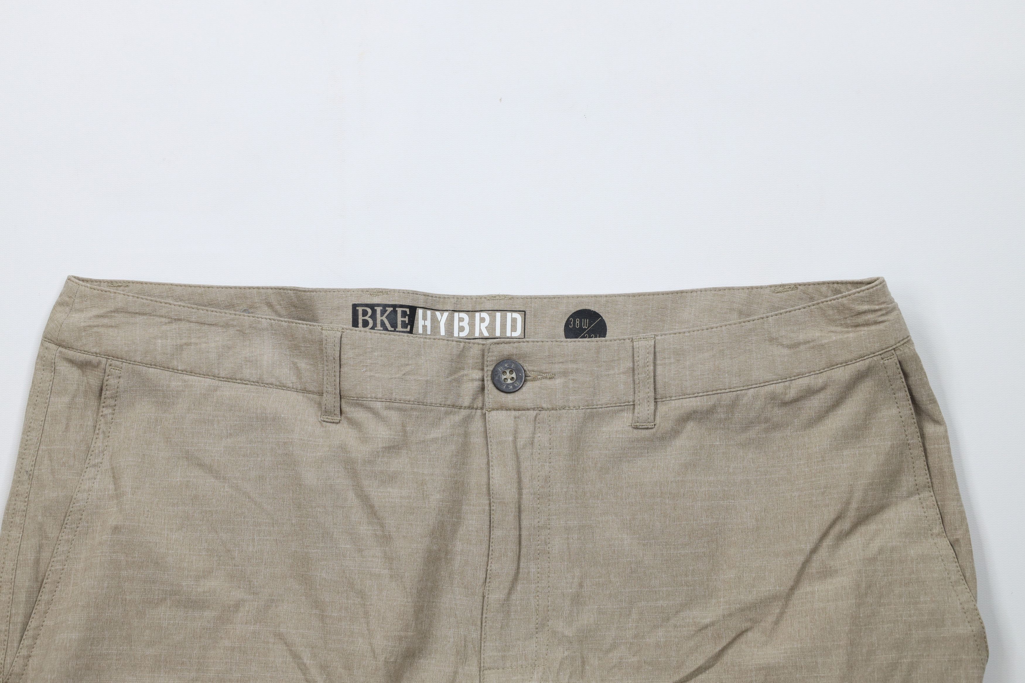 Vintage Buckle BKE Hybrid Chambray Stretch Cargo Shorts Beige Tan Size US 38 / EU 54 - 2 Thumbnail
