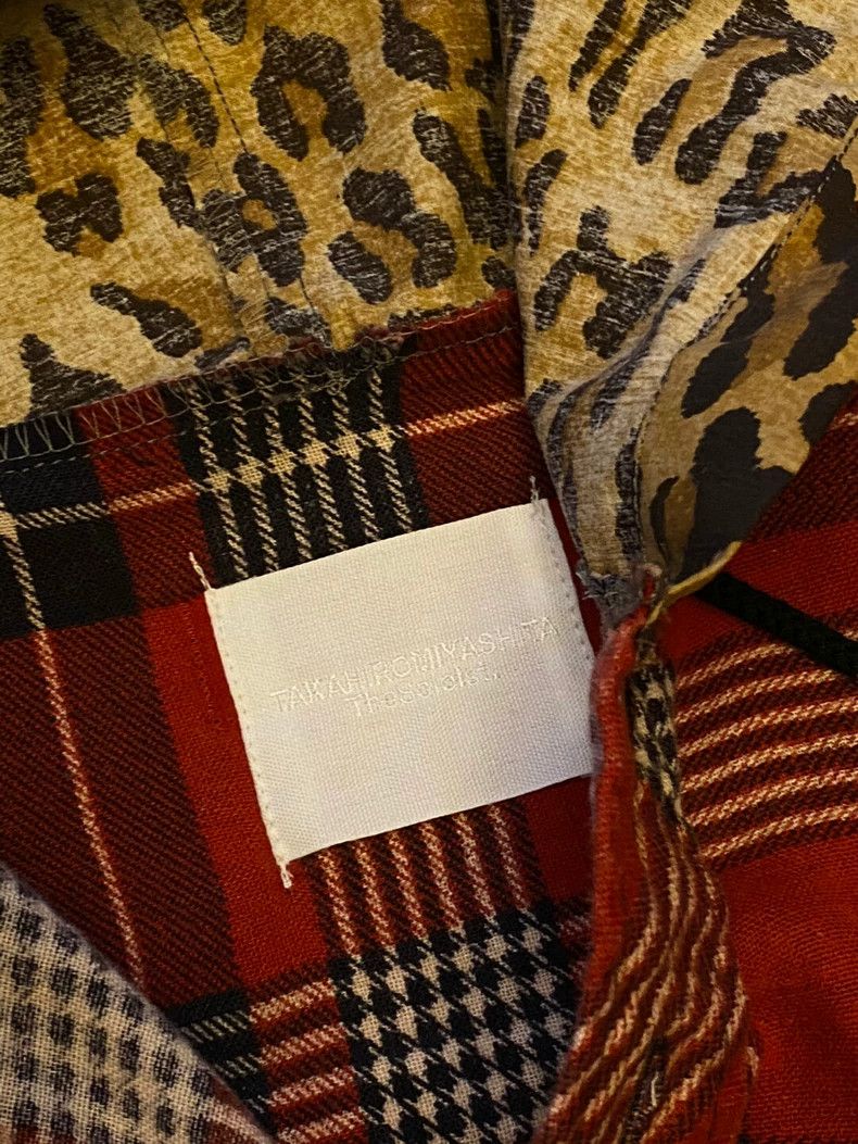 Takahiromiyashita The Soloist. Checkerboard Leopard Panel Hooded Shirt Size US S / EU 44-46 / 1 - 1 Thumbnail