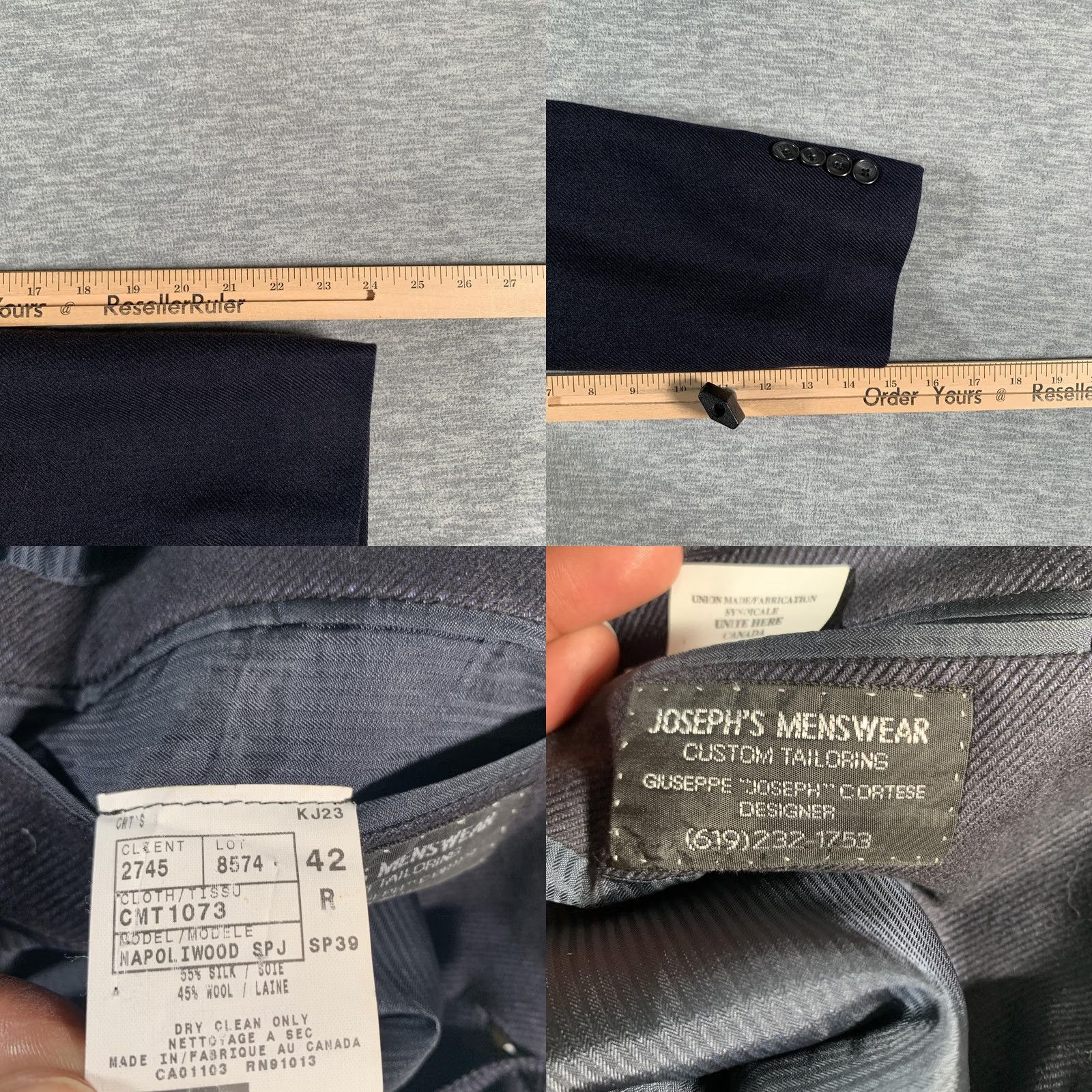 Vintage Lanza Collezione Blazer Mens 42R Navy Blue Loro Piana Wool Silk Made Canada Size 42R - 8 Thumbnail