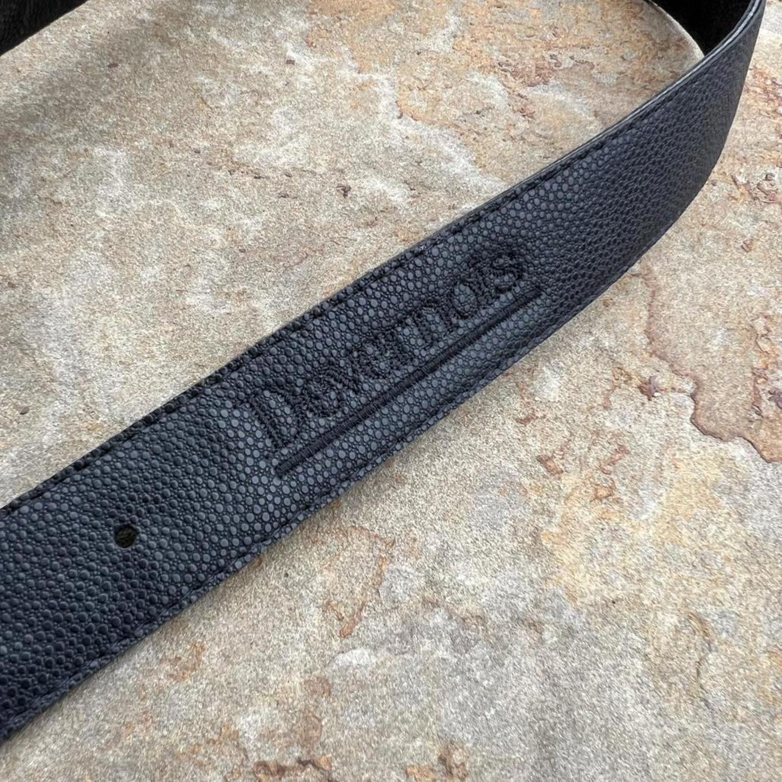 Vintage Vintage 80s Black Embossed Faux Leather Belt Size ONE SIZE - 2 Thumbnail