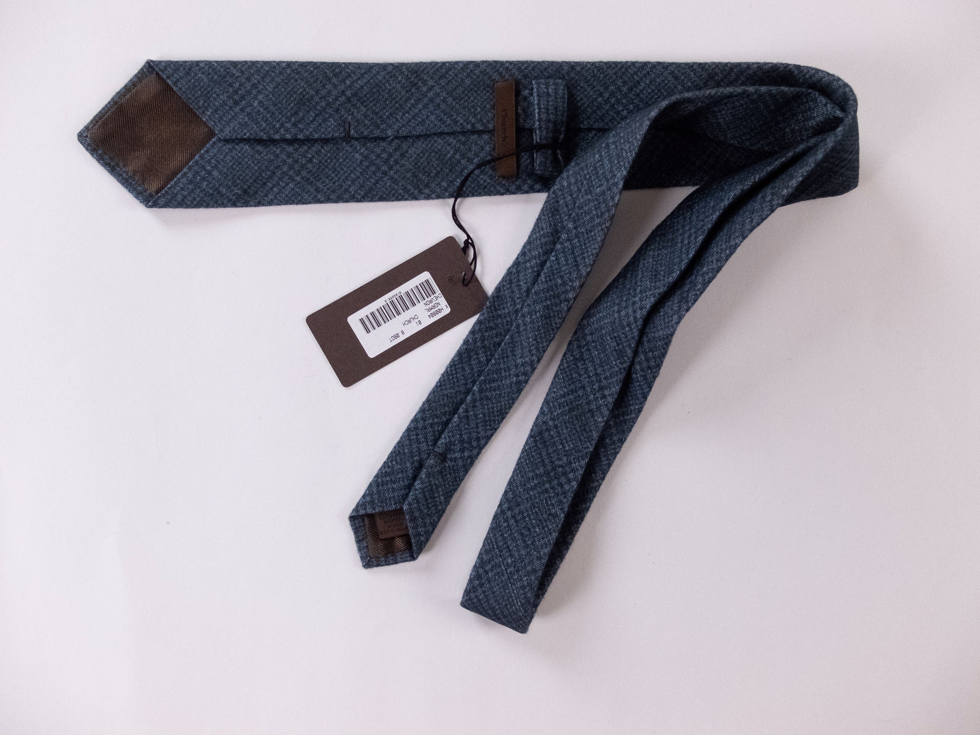 Church's CHURCH'S blue Prince of Wales plaid cotton tie (feel wool) Size ONE SIZE - 2 Thumbnail
