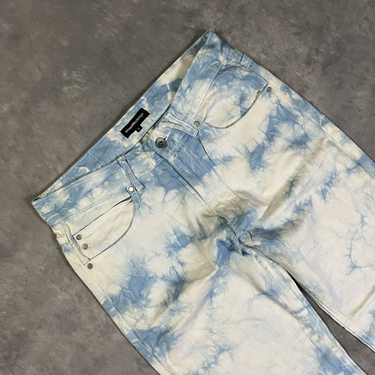 semanticdesign 2000s Semantic Design Tie Dye Denim Pants Size US 28 / EU 44 - 2 Thumbnail