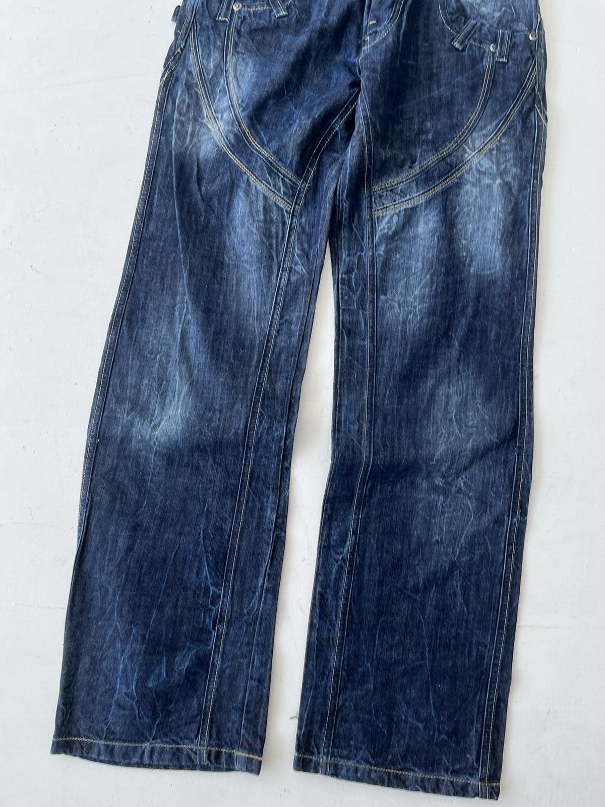 20471120 Vintage Avant Garde Japanese Acid Dyed wash Punk Jeans y2k Size US 34 / EU 50 - 4 Thumbnail