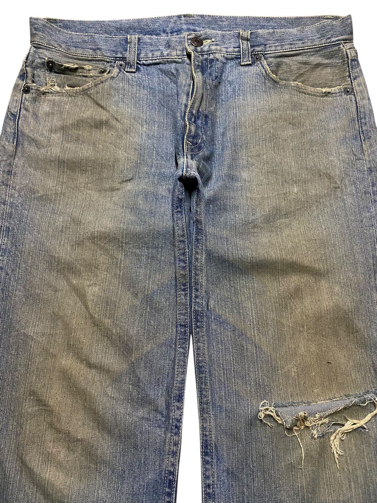 Japanese Brand Vintage Japanese Brand Mud Wash Distressed Loose Jeans Size US 37 - 3 Thumbnail