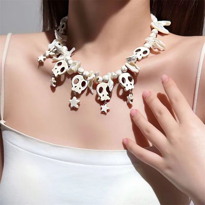 Jewelry Punk Style Skull Necklace Clavicle Chain Size ONE SIZE - 1 Thumbnail