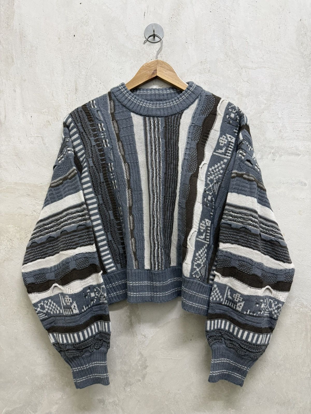 Vintage Vintage Coogi Style Multi Grey Crop Knitwear Size L / US 10 / IT 46 - 1 Thumbnail