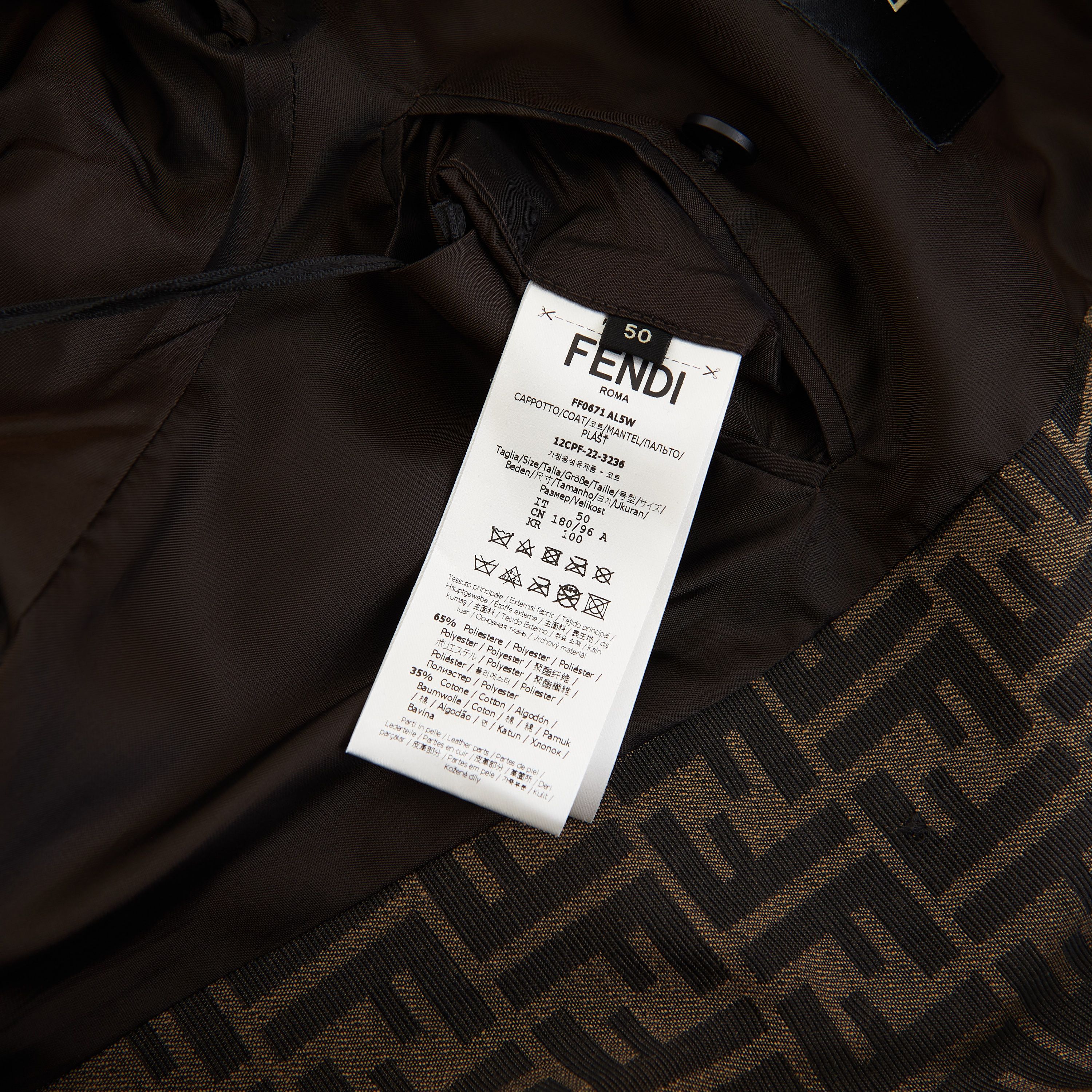 Fendi Double Breasted Trench Coat In Brown FF Jacquard Fabric Size US M / EU 48-50 / 2 - 12 Thumbnail