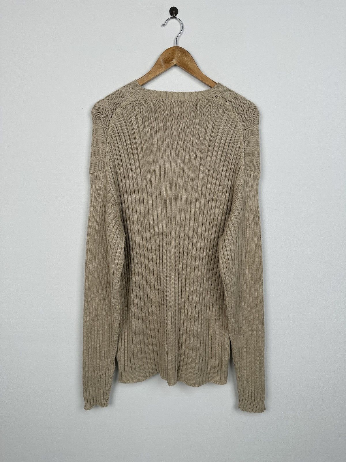 Barbour Vintage BARBOUR Cotton Cashmere Rich Rib Sweater Beige Men’s Size US M / EU 48-50 / 2 - 2 Thumbnail