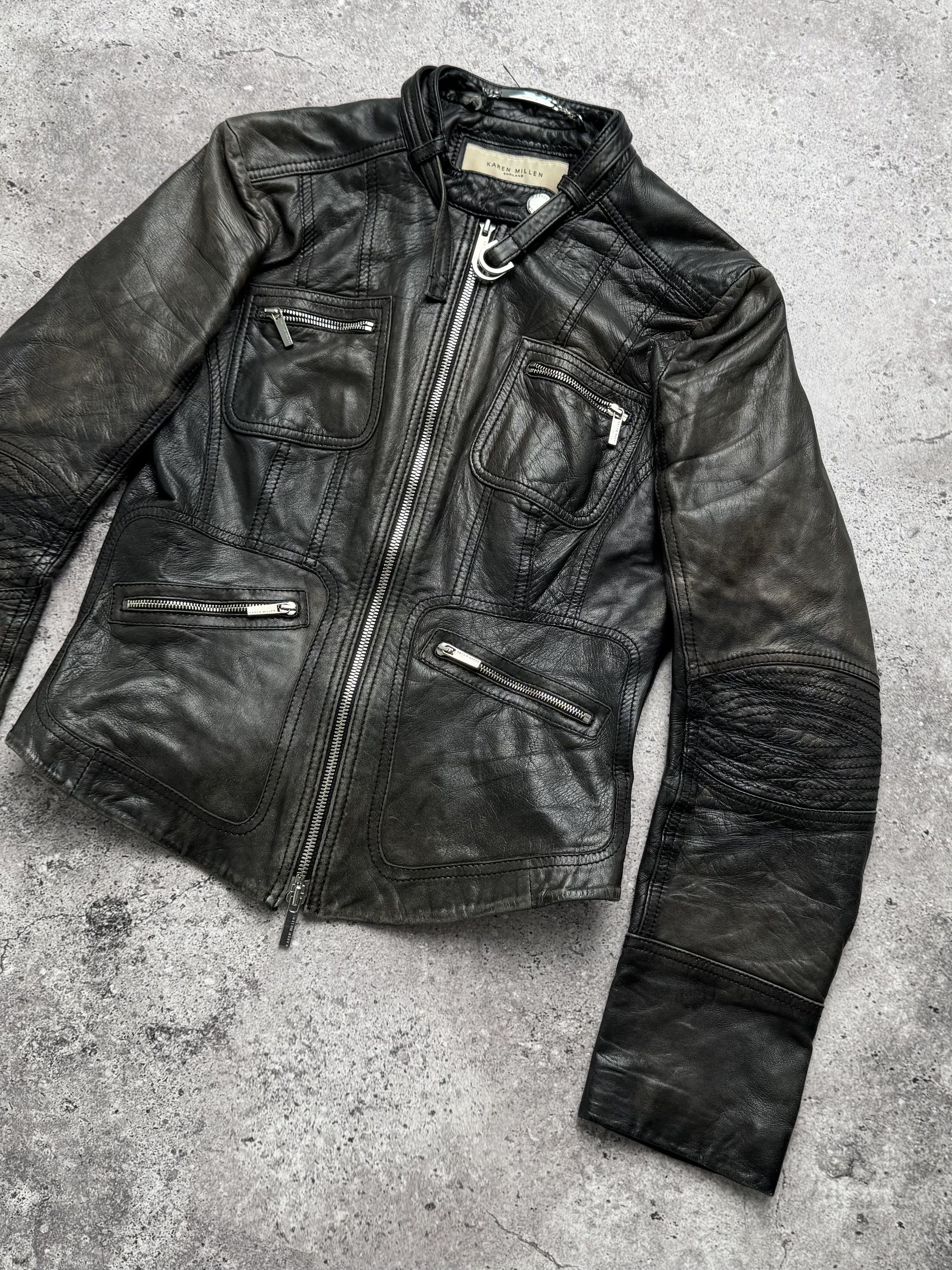 Vintage Vintage Faded Leather Cropped Jacket C5(V405)(E8) Size XS / US 0-2 / IT 36-38 - 3 Thumbnail