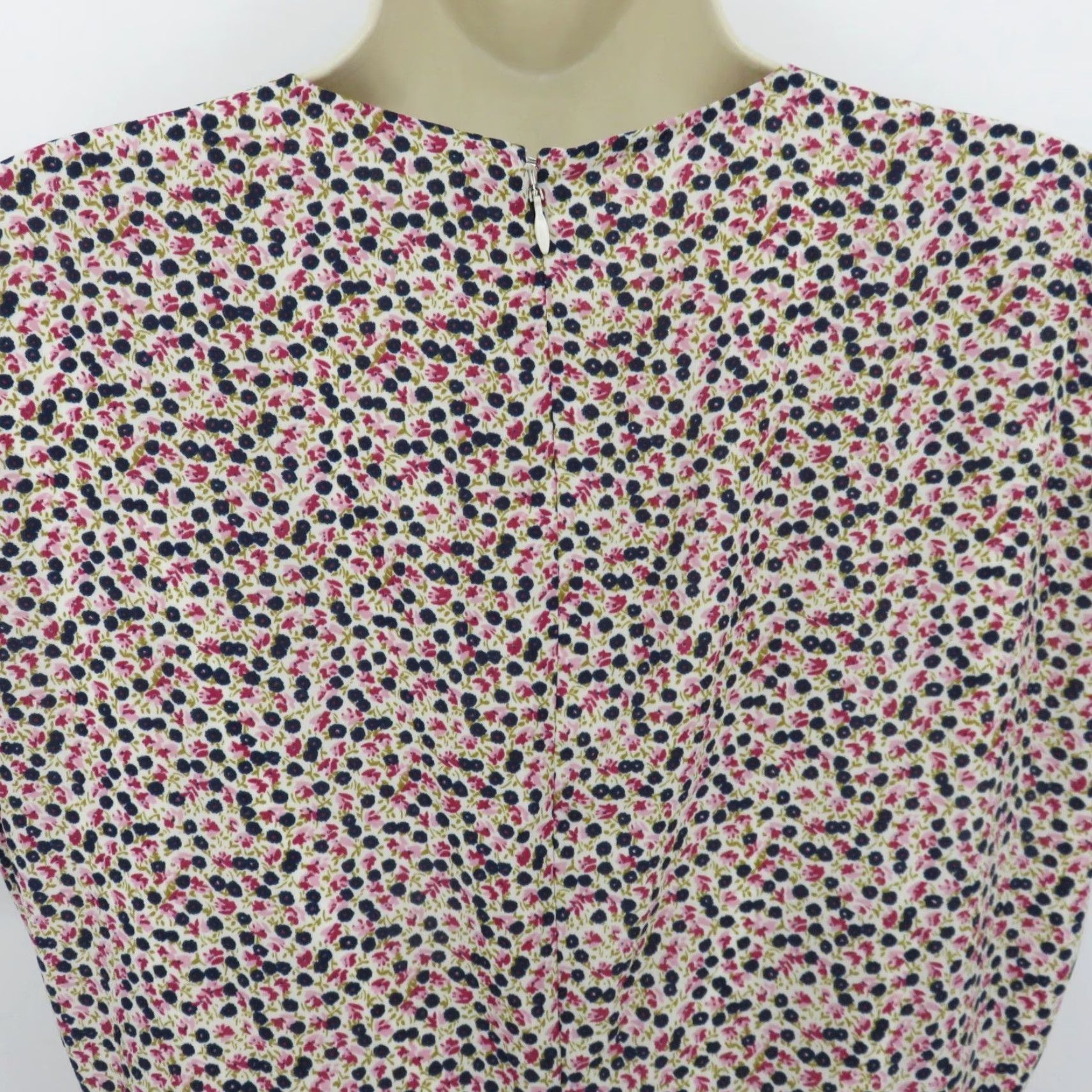 Vintage J Crew Women 10 Pink Blue Flower Floral V Neck Short Sleeve Sundress Dress Chic Size 32" / US 10 / IT 46 - 7 Thumbnail