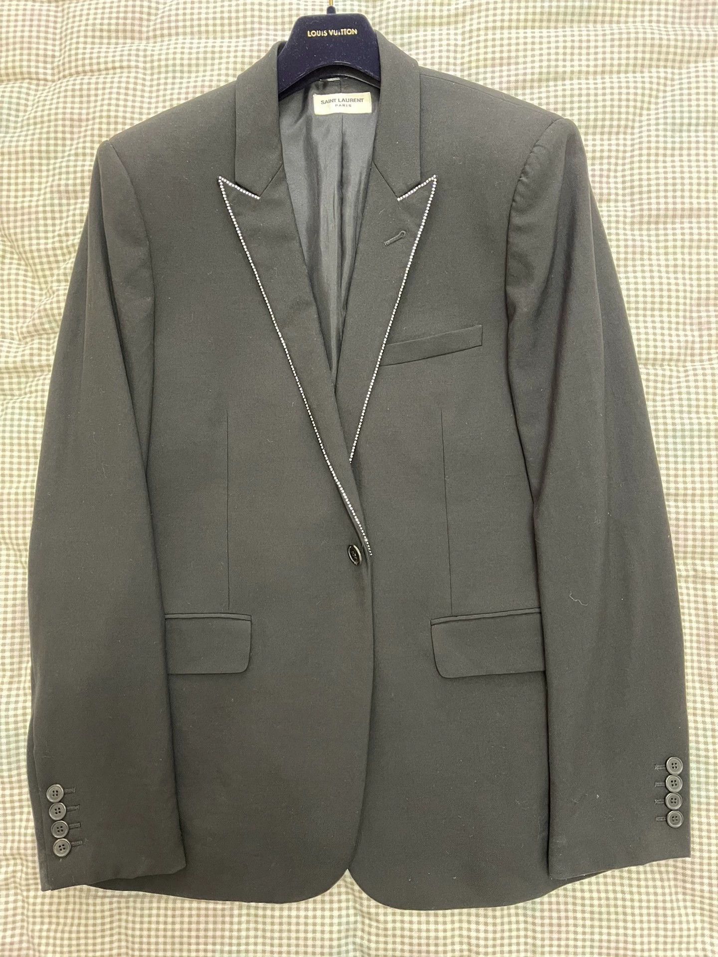 Saint Laurent Paris SLP Slim Black Smoking Jacket Men's 52 Size US L / EU 52-54 / 3 - 1 Thumbnail