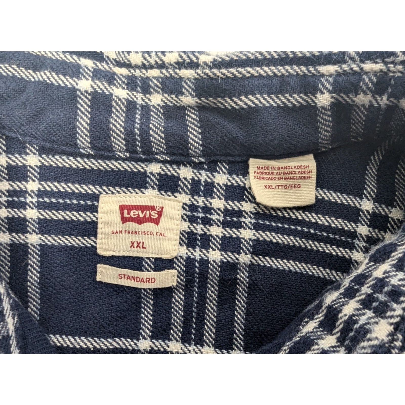 Levi's VINTAGE Levi's Shirt Plaid Button-Up 2XL Cotton Flannel Long Sleeve Men’s Regular Size US XXL / EU 58 / 5 - 7 Thumbnail