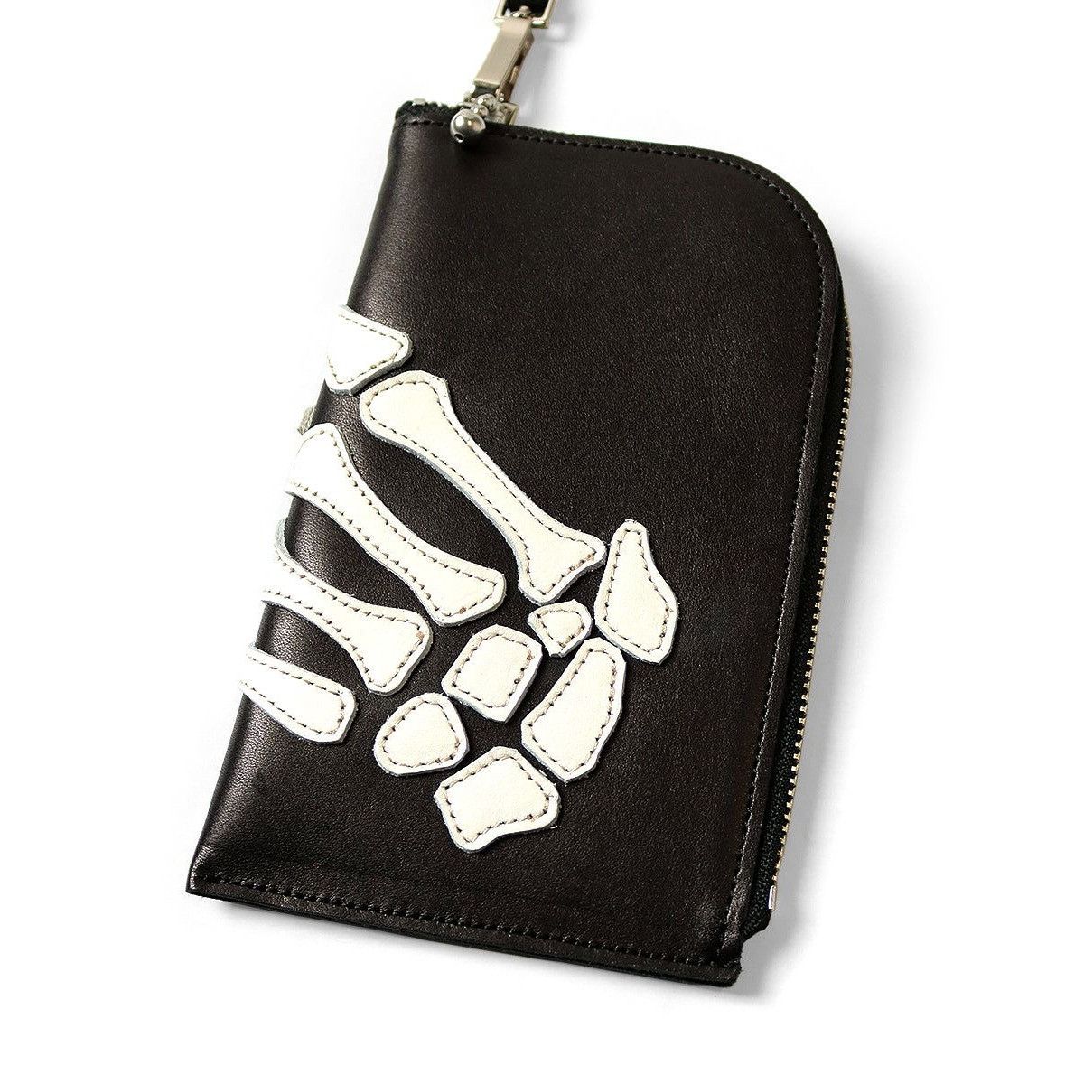 Kapital Kapital Leather Thumbs Up Bone Hand Zip Neck wallet Bag Size ONE SIZE - 5 Thumbnail