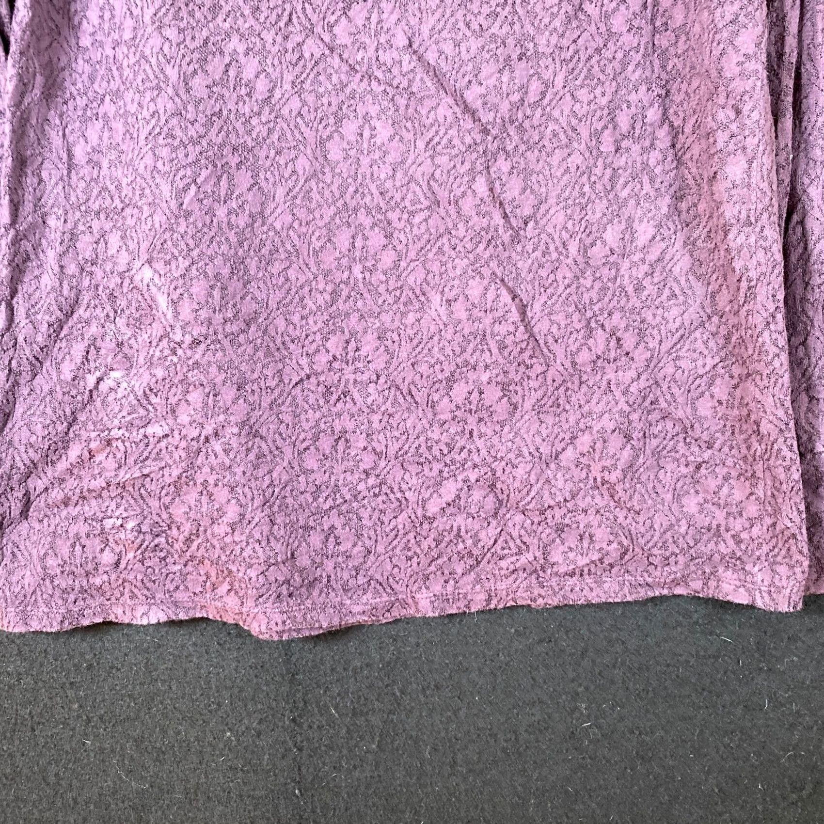 Loft LOFT Purple Floral Jacquard Long Sleeve Boat Neck Button Sweater M Womens Pullover Casual Workwear Size M / US 6-8 / IT 42-44 - 3 Thumbnail