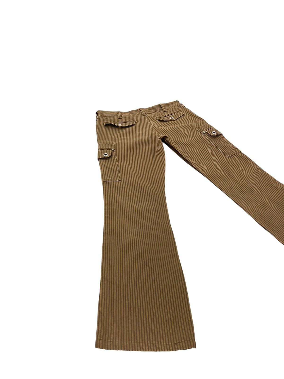 Japanese Brand Flare Cargo Semantic Design Striped Faded Boot Cut 7🟦3 Size US 31 - 12 Thumbnail