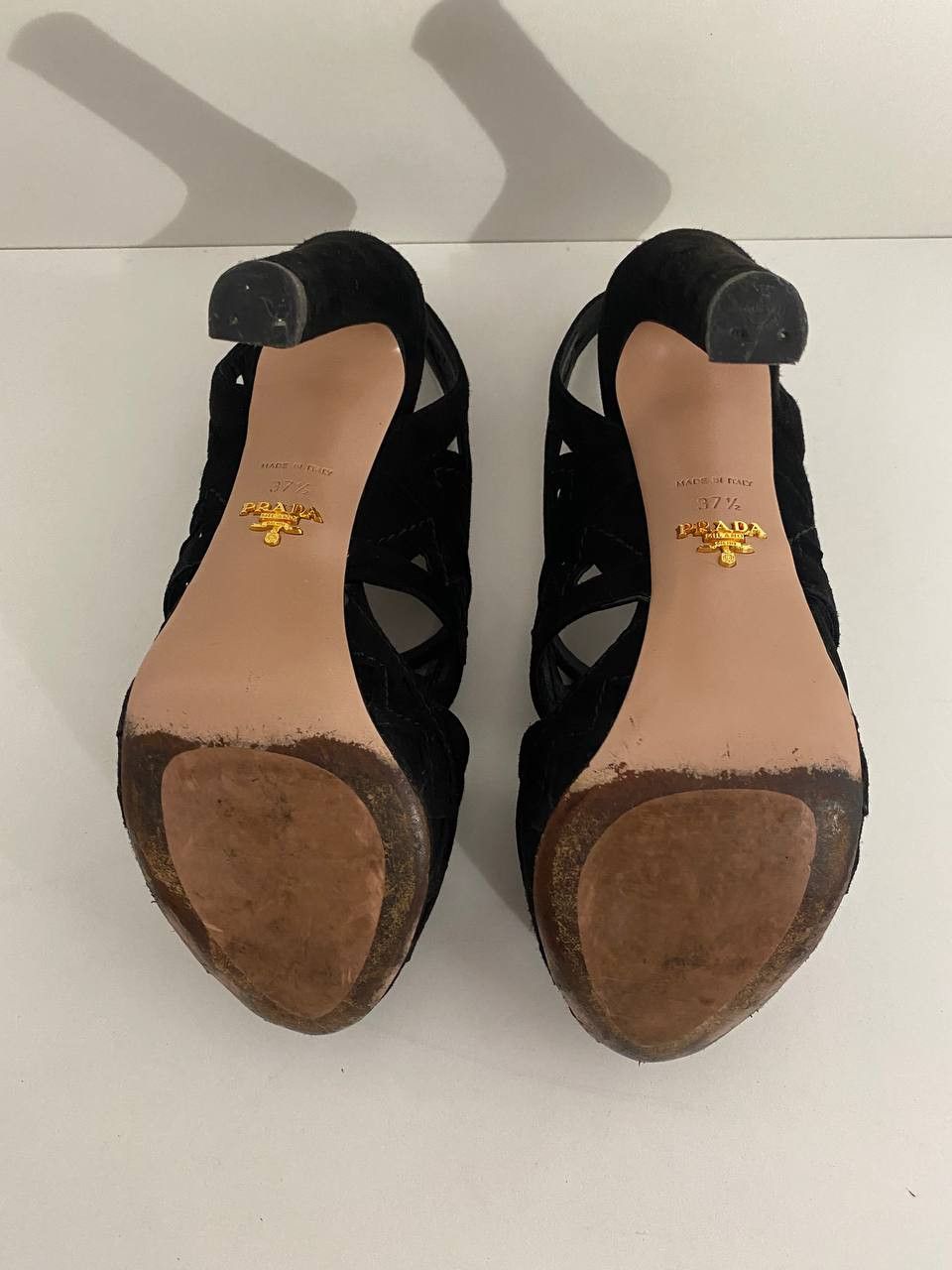 Prada Prada x Miu Miu Suede Black Slingback Strap High Heels Size US 7.5 / IT 37.5 - 9 Thumbnail