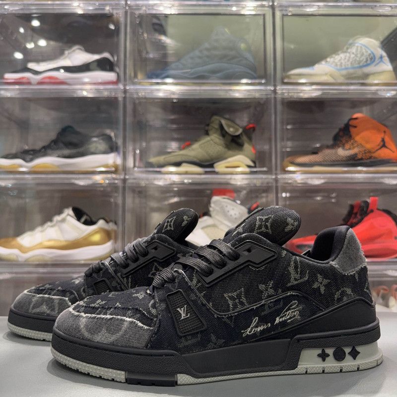 Louis Vuitton Louis Vuitton Denim Lace-Up Low-Top Sneakers 0079 Size US 8.5 / EU 41-42 - 1 Thumbnail