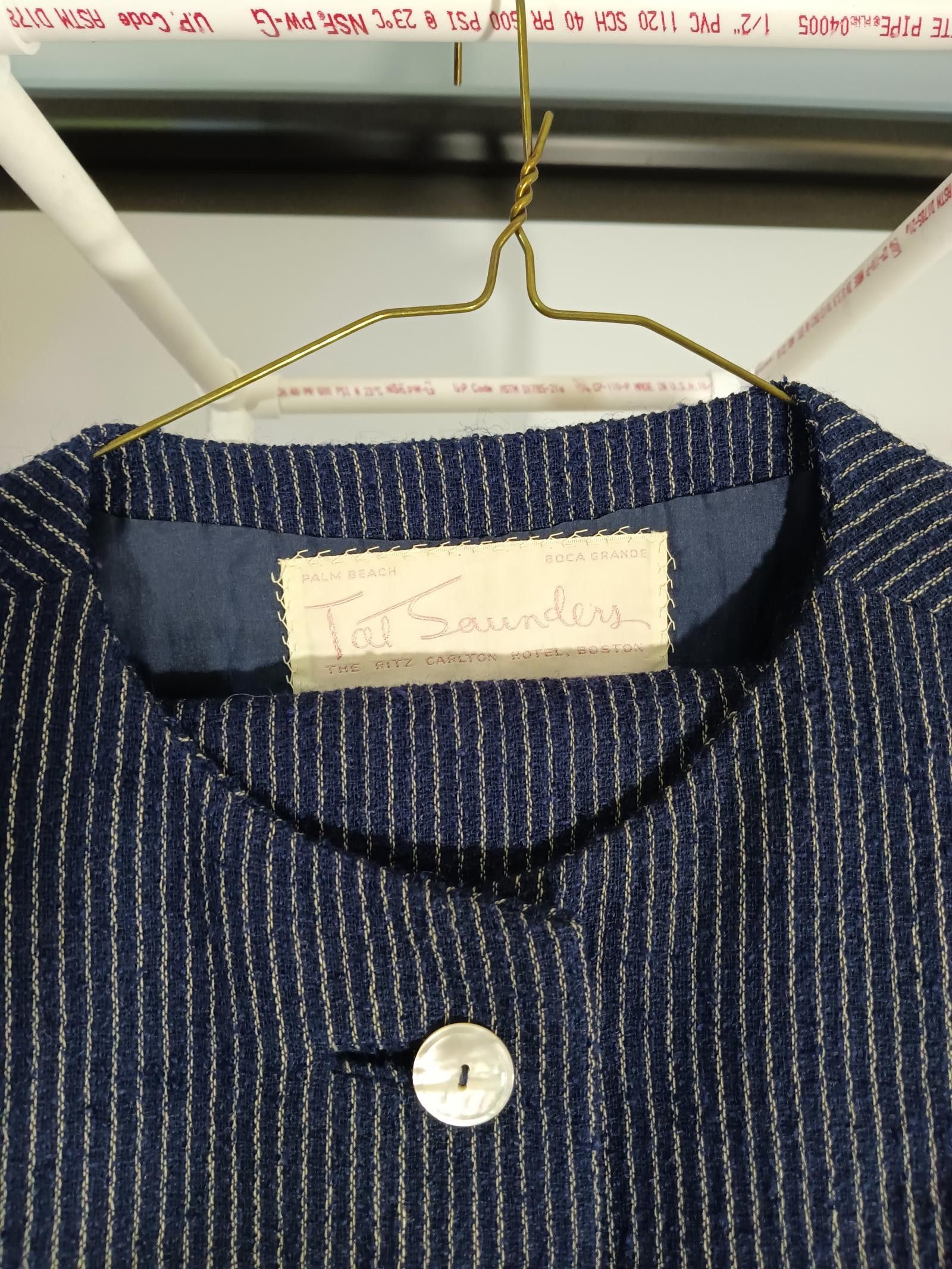 Designer Stylish Navy Stripe Jacket by Tal Saunders Size L / US 10 / IT 46 - 2 Thumbnail