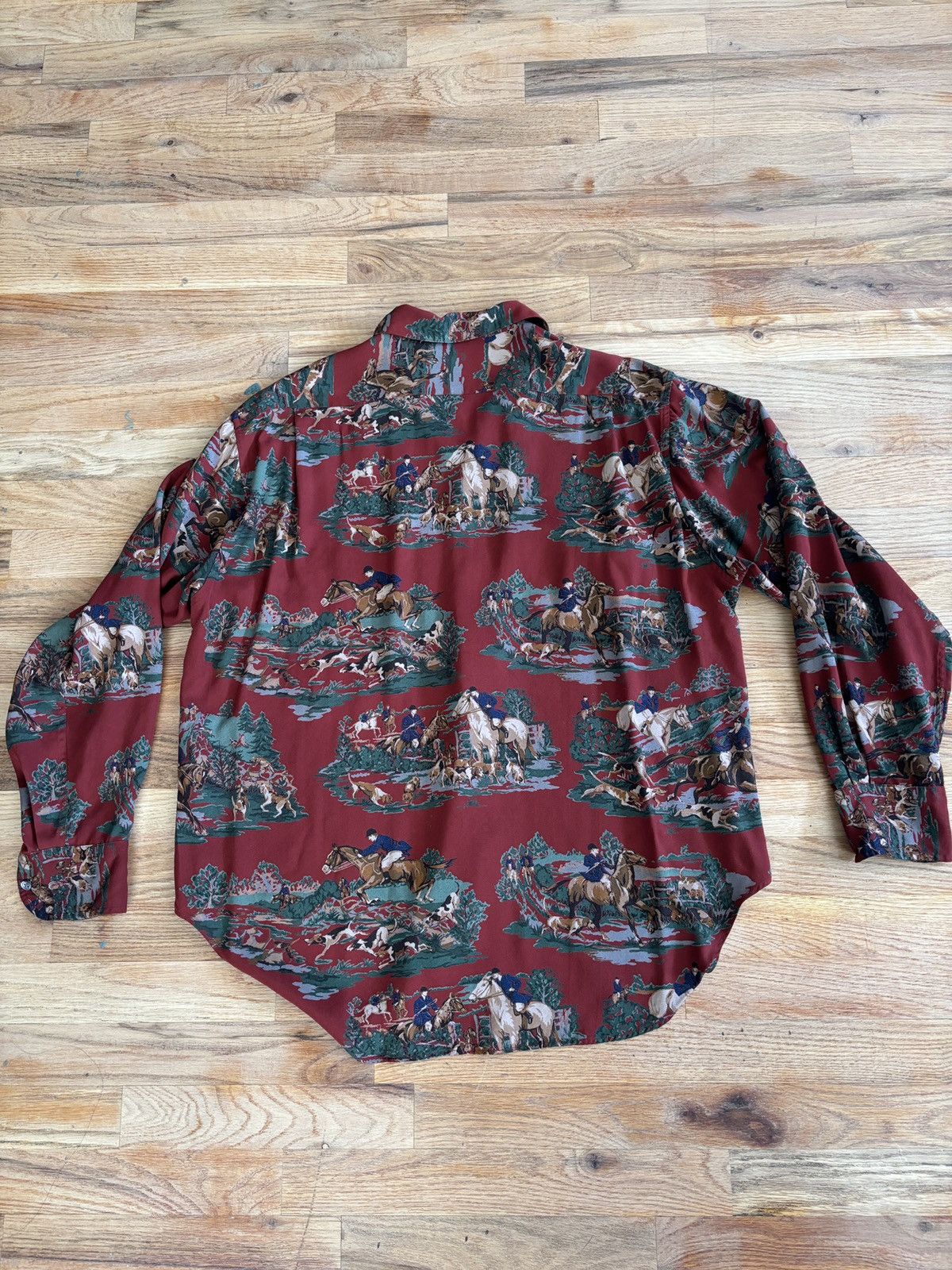 Polo Ralph Lauren Ralph Lauren Red Equestrian Horse Dog Hunt Pattern Shirt Size US M / EU 48-50 / 2 - 5 Thumbnail