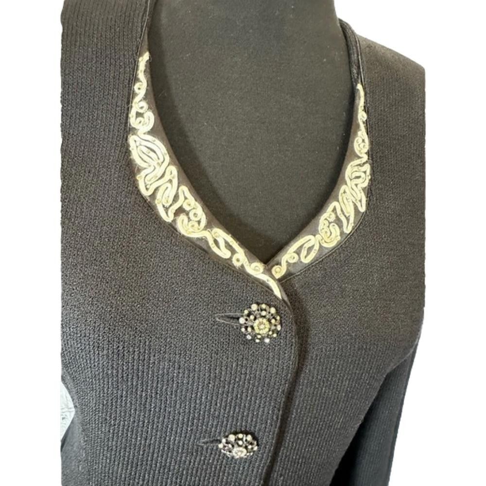 Andrew St. John St John Evening Button-Up Sweater with Decorative Collar Size M / US 6-8 / IT 42-44 - 2 Thumbnail