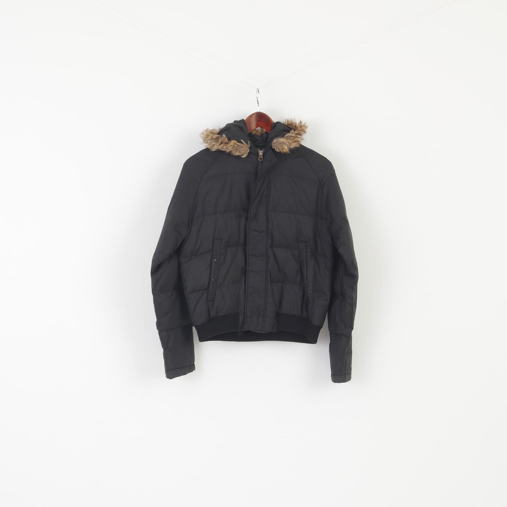 Diesel Diesel Women M Jacket Black Nylon Hooded 0229 Size M / US 6-8 / IT 42-44 - 2 Thumbnail