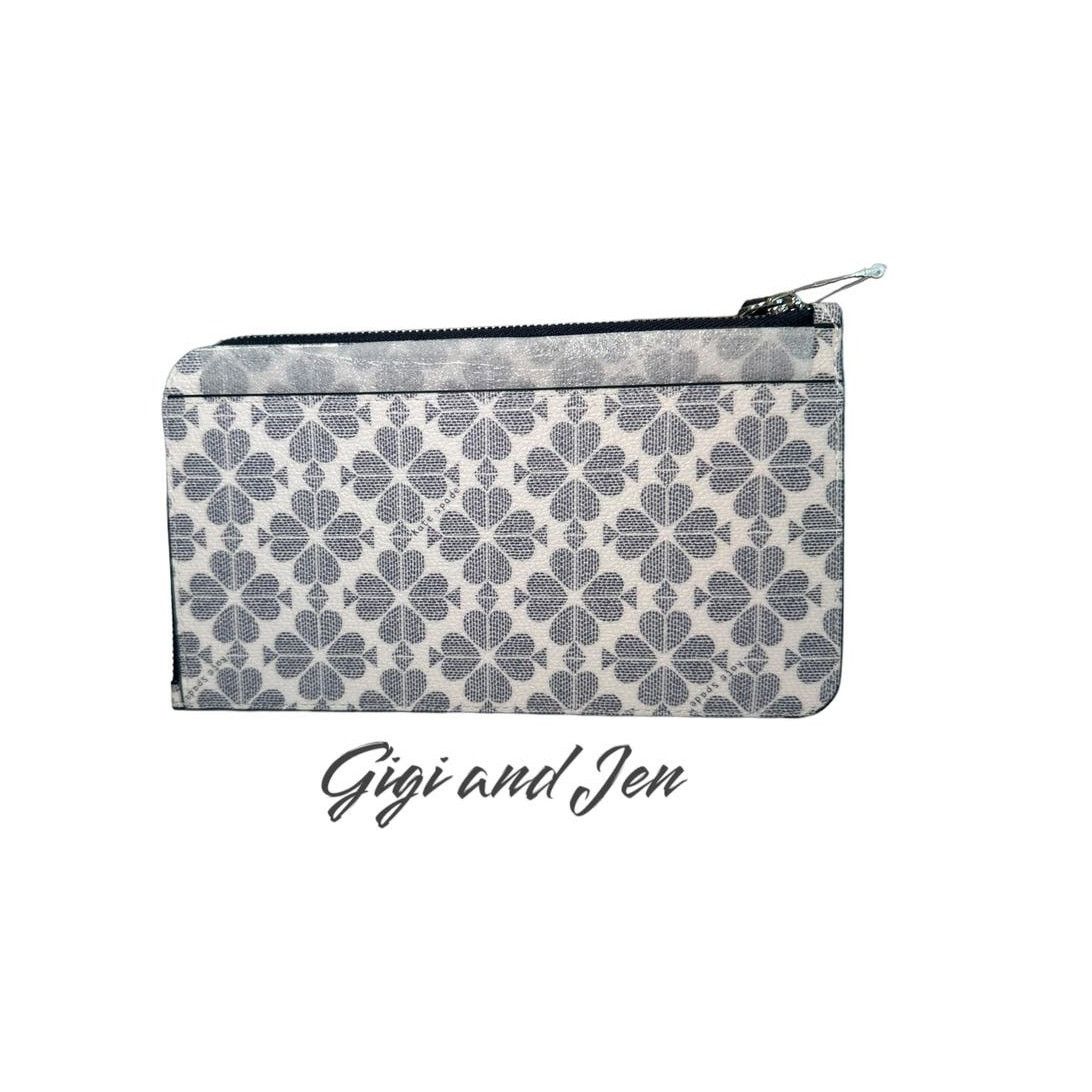 Kate Spade Kate Spade Lucy Spade Flower Medium L-zip Wristlet in Navy Size ONE SIZE - 2 Thumbnail