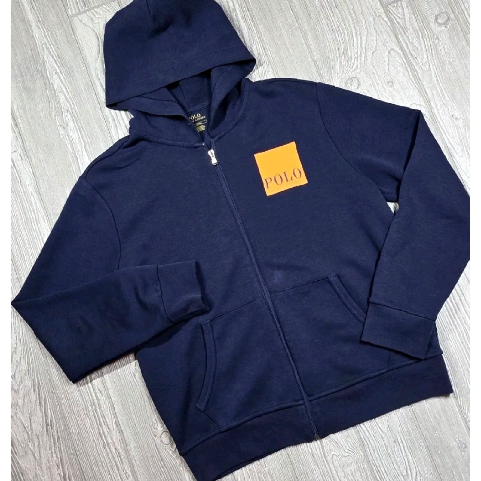 Polo Ralph Lauren POLO RALPH LAUREN Men's Blue Double-Knit Full Zip Hoodie Box Logo Orange Hoodie Men's Blue Polo Ralph Lauren Full Zip Hoodie Box Logo Orange Size US L / EU 52-54 / 3 - 2 Thumbnail
